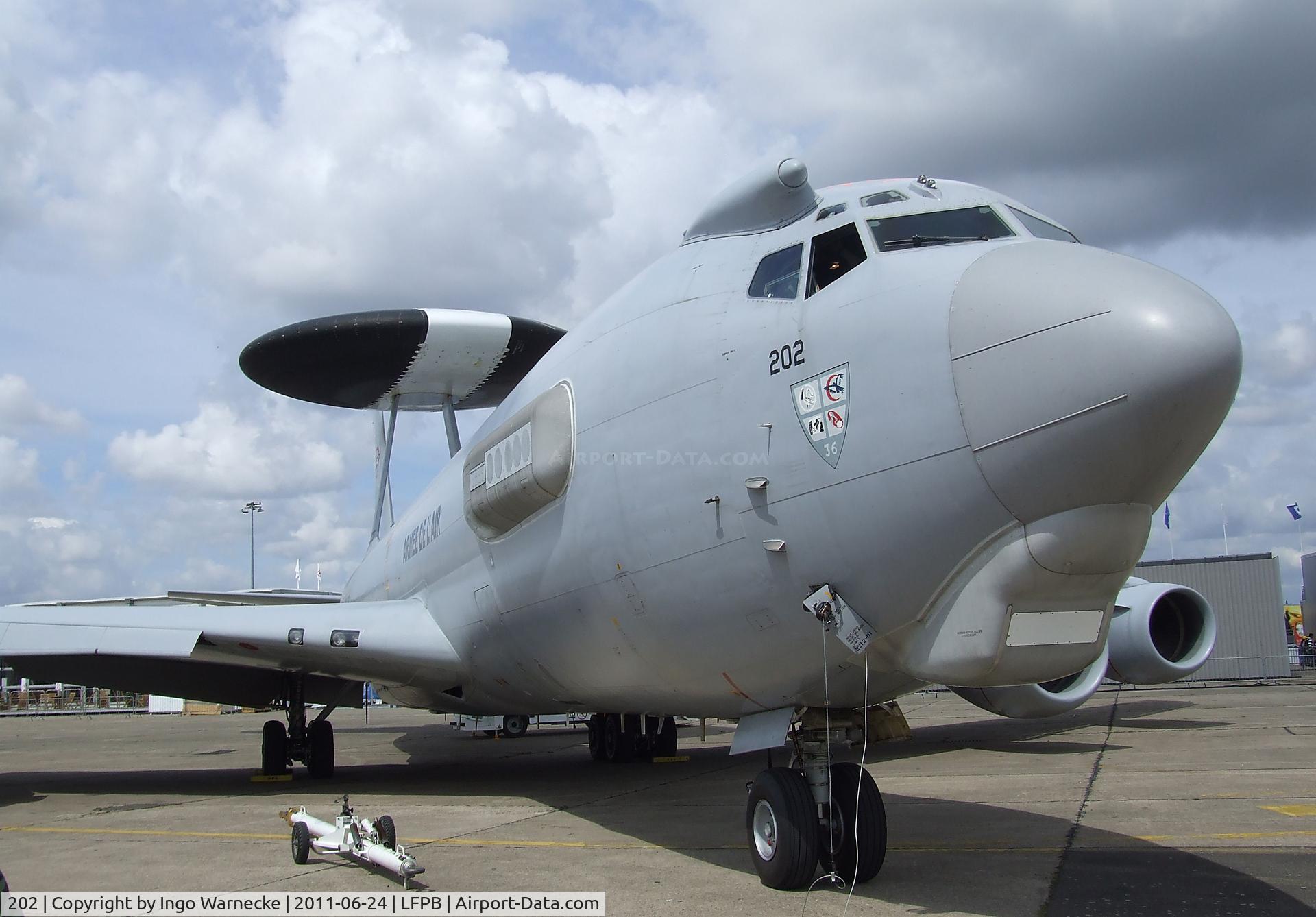 202, 1991 Boeing E-3F (707-300) Sentry C/N 24116, Boeing E-3F Sentry of the Armee de l'Air (french air force) at the Aerosalon 2011, Paris