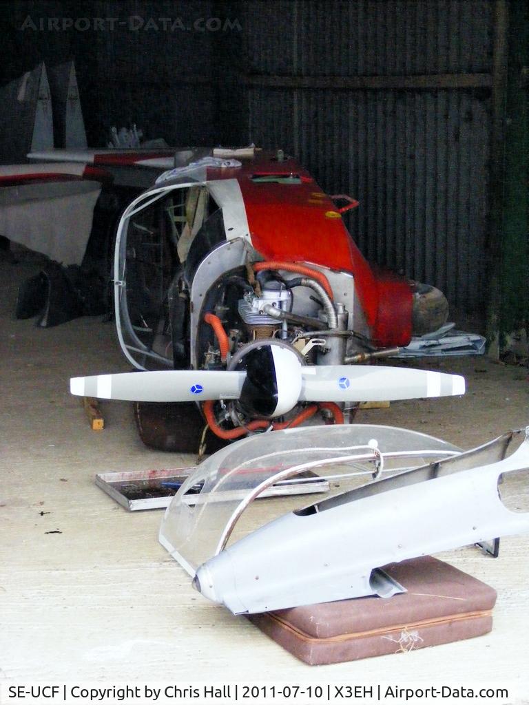 SE-UCF, 1981 Slingsby T-61F Venture T2 C/N 1983, in the hangar at Shenington Gliding Club