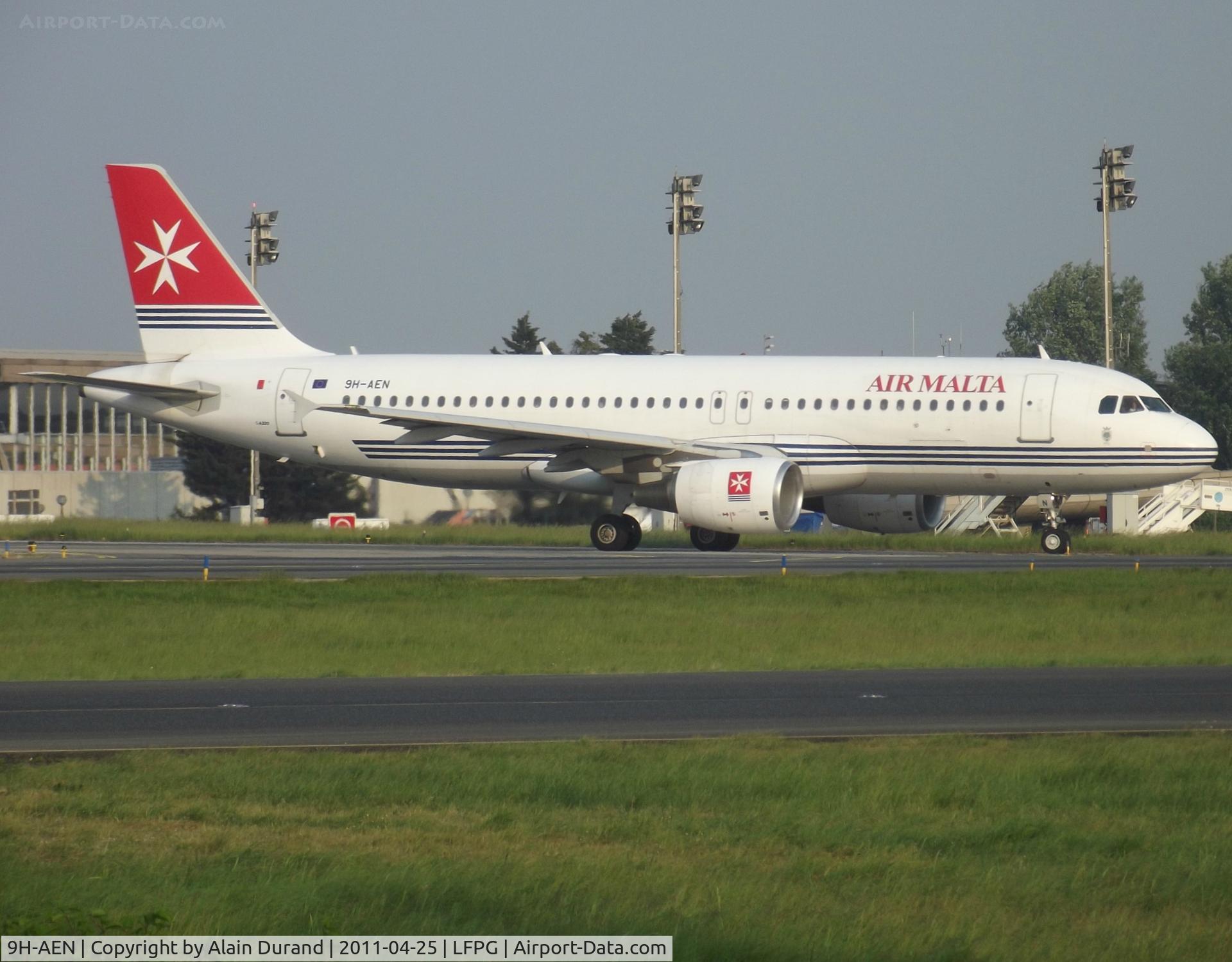 9H-AEN, 2005 Airbus A320-214 C/N 2665, One of six A320s in fleet inventory, Echo-November is seen leaving Terminal 2A