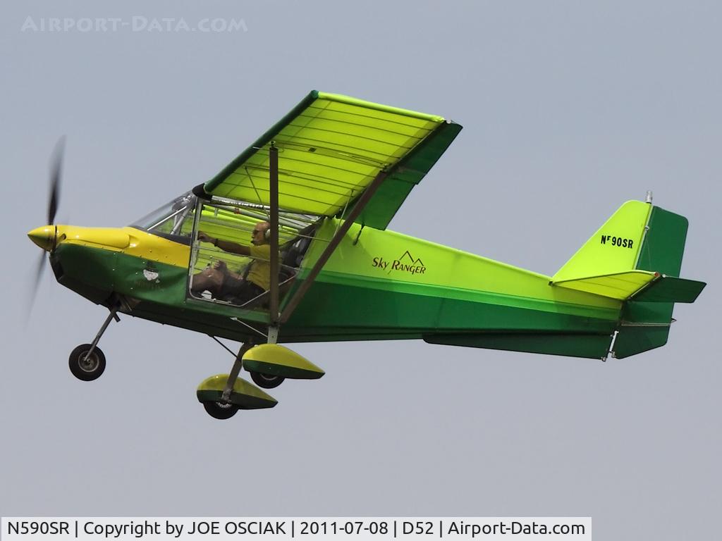 N590SR, 2007 Aeros (Best Off) Skyranger BCARS C/N SKR-05-05590, Leaving Geneseo