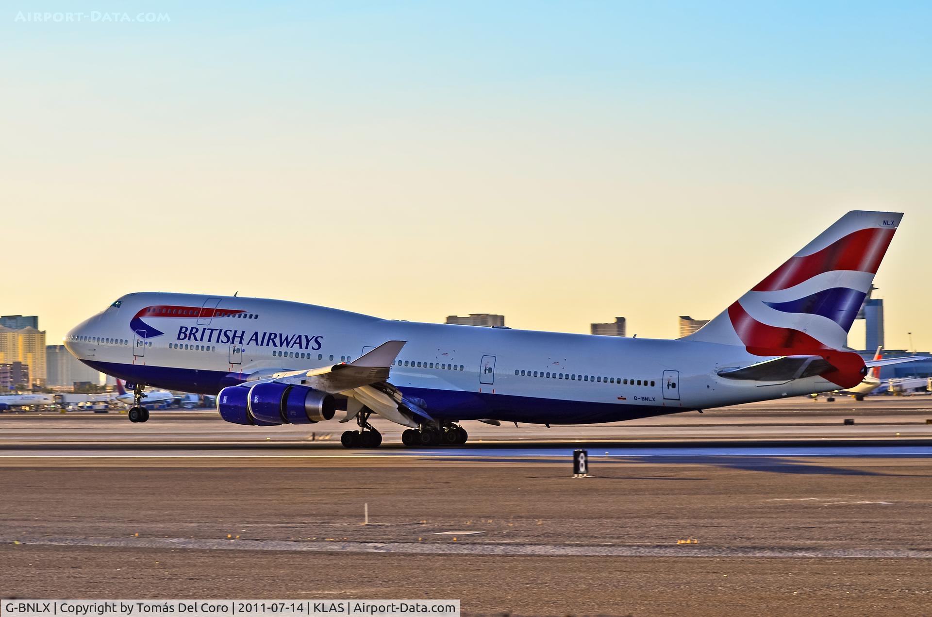 G-BNLX, 1992 Boeing 747-436 C/N 25435, British Airways Boeing 747-436 G-BNLX (cn 25435/908)

Las Vegas - McCarran International (LAS / KLAS)
USA - Nevada, July 14, 2011
Photo: Tomás Del Coro