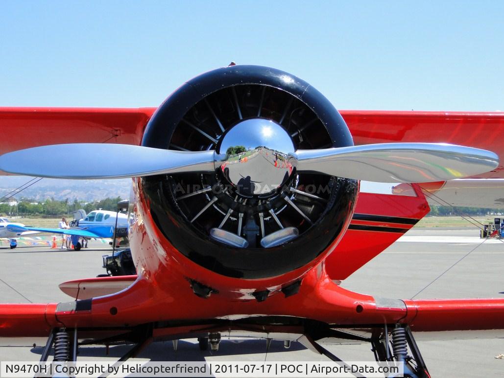 N9470H, 1943 Beech D17S Staggerwing C/N 6670, Wasp Junior is an air-cooled nine-cylinder radial, with its power boosted by a gear-driven single-speed centrifugal supercharger