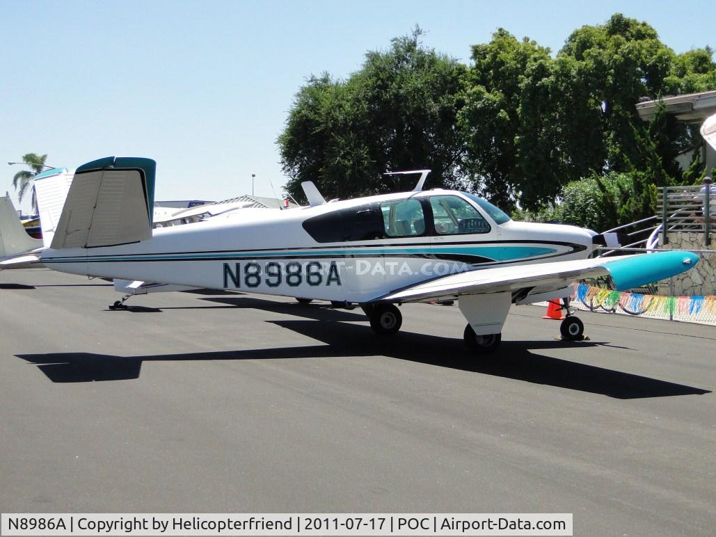 N8986A, 1951 Beech C35 Bonanza C/N D-2738, Parked for static display