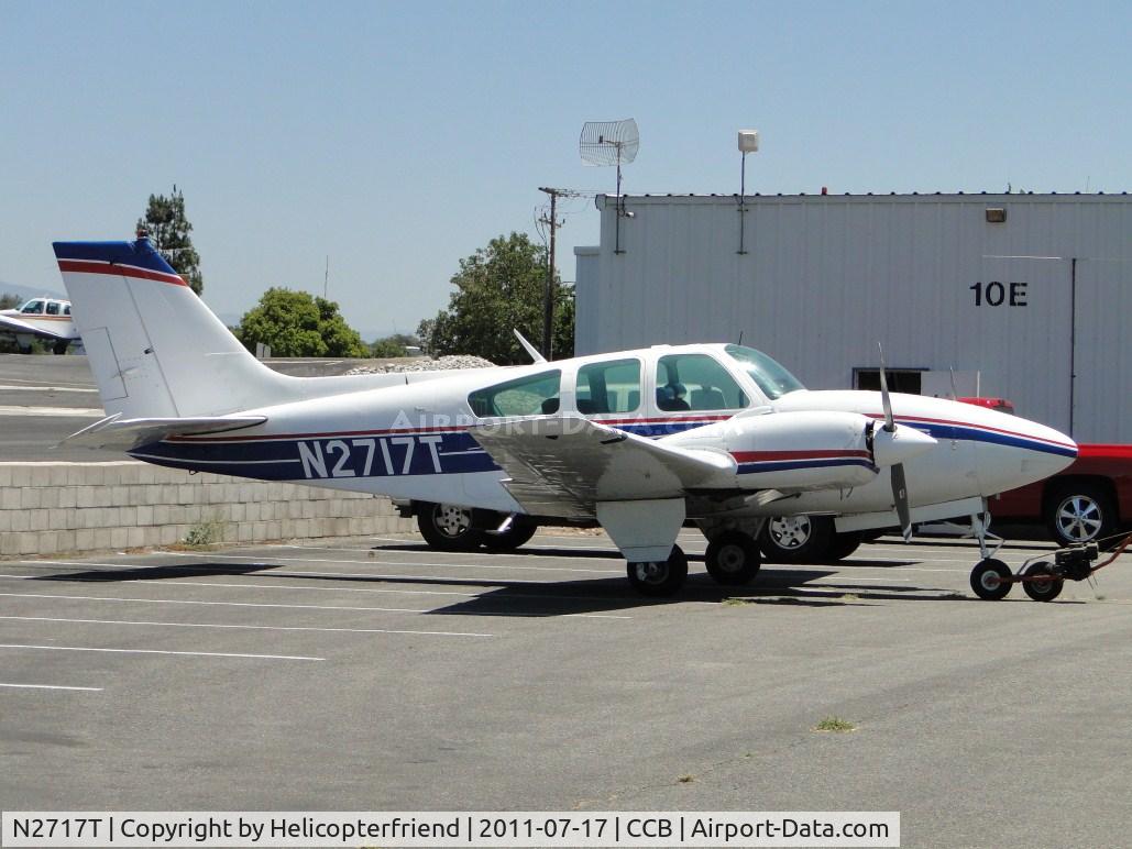 N2717T, 1967 Beech C55 Baron (95-C55) C/N TE-351, Pushed out from hanger for repairs and clean up