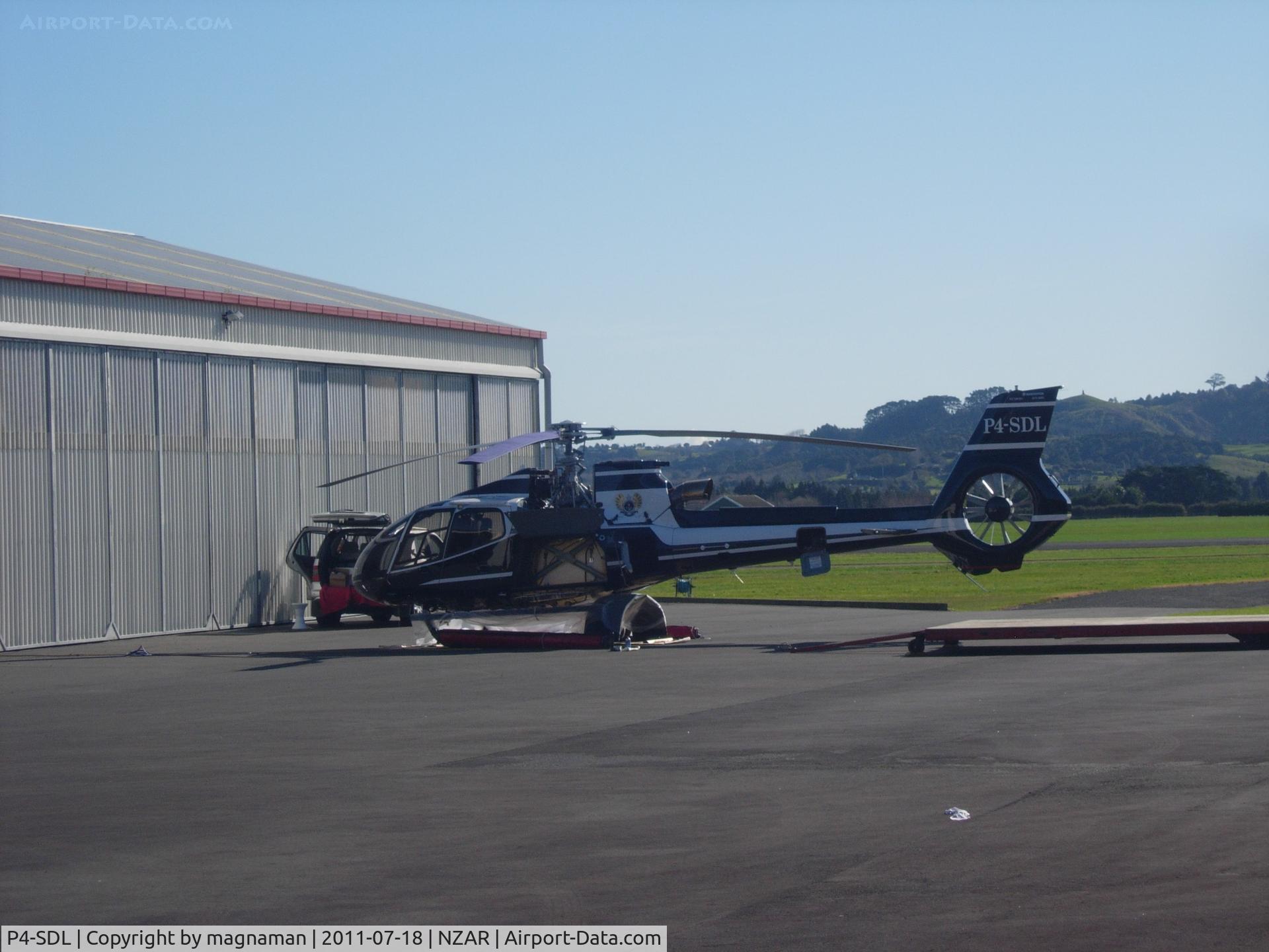 P4-SDL, Eurocopter EC-130B-4 (AS-350B-4) C/N 4951, Noted at Ardmore Airport, Auckland in Eurocopter Hanger area.