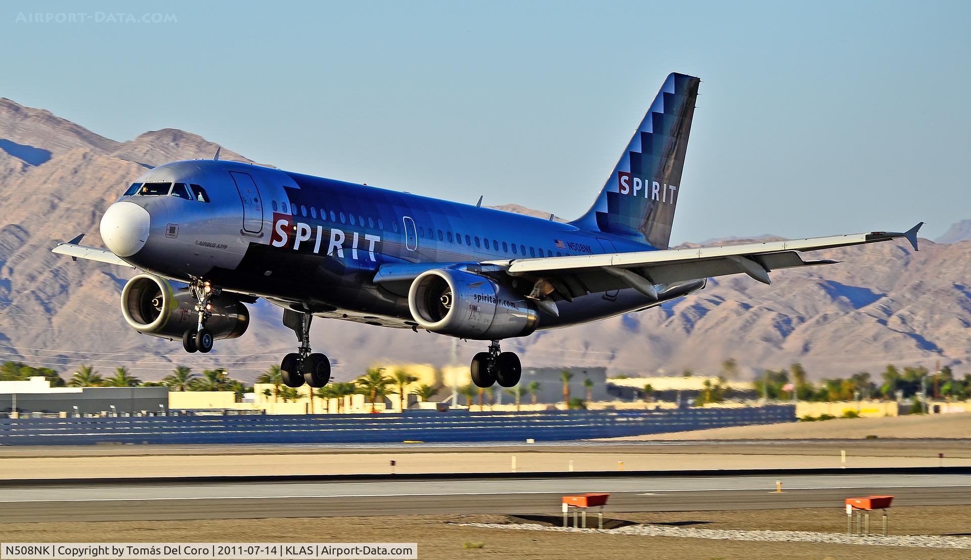 N508NK, 2005 Airbus A319-132 C/N 2567, Spirit Airlines Airbus A319-132 N508NK (cn 2567)

Las Vegas - McCarran International (LAS / KLAS)
USA - Nevada, July 14, 2011
Photo: Tomás Del Coro