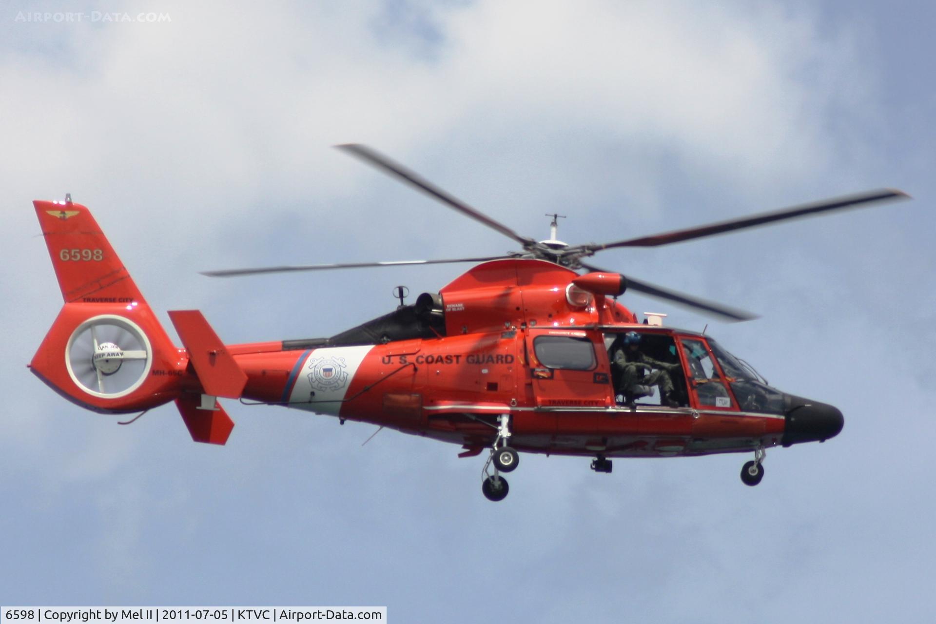 6598, 1980 Aérospatiale HH-65A Dolphin C/N 6002, On Patrol Over West Grand Traverse Bay Traverse City, MI