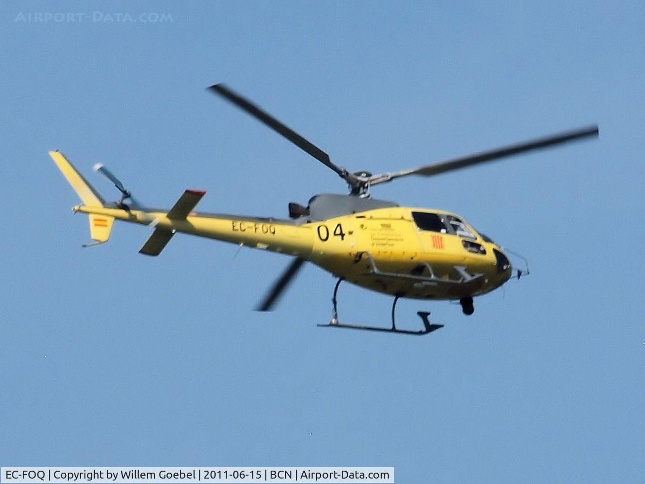 EC-FOQ, Aerospatiale AS-350B-2 Ecureuil C/N 2639, Prepare for landing on Barcelona Airport