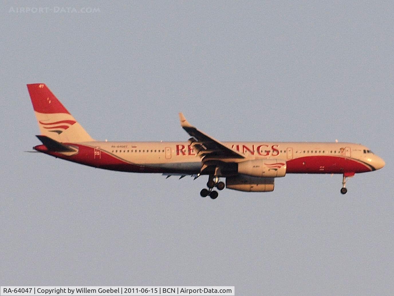 RA-64047, 2008 Tupolev Tu-204-100B C/N 1450743164047, Prepare for landing on Barcelona Airport