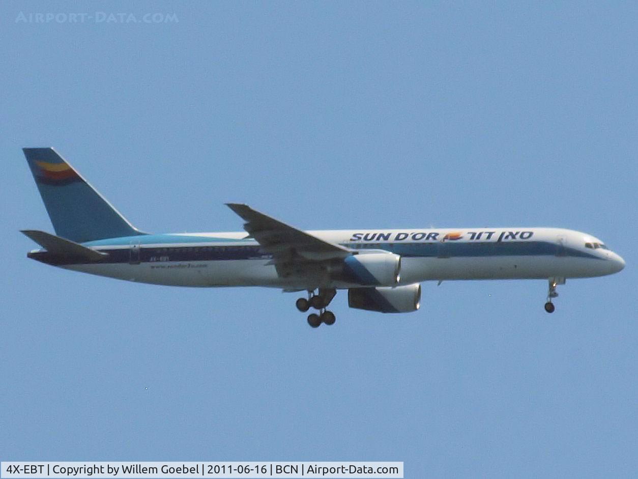 4X-EBT, 1991 Boeing 757-258/ER C/N 25036/356, Prepare for landing on Barcelona Airport