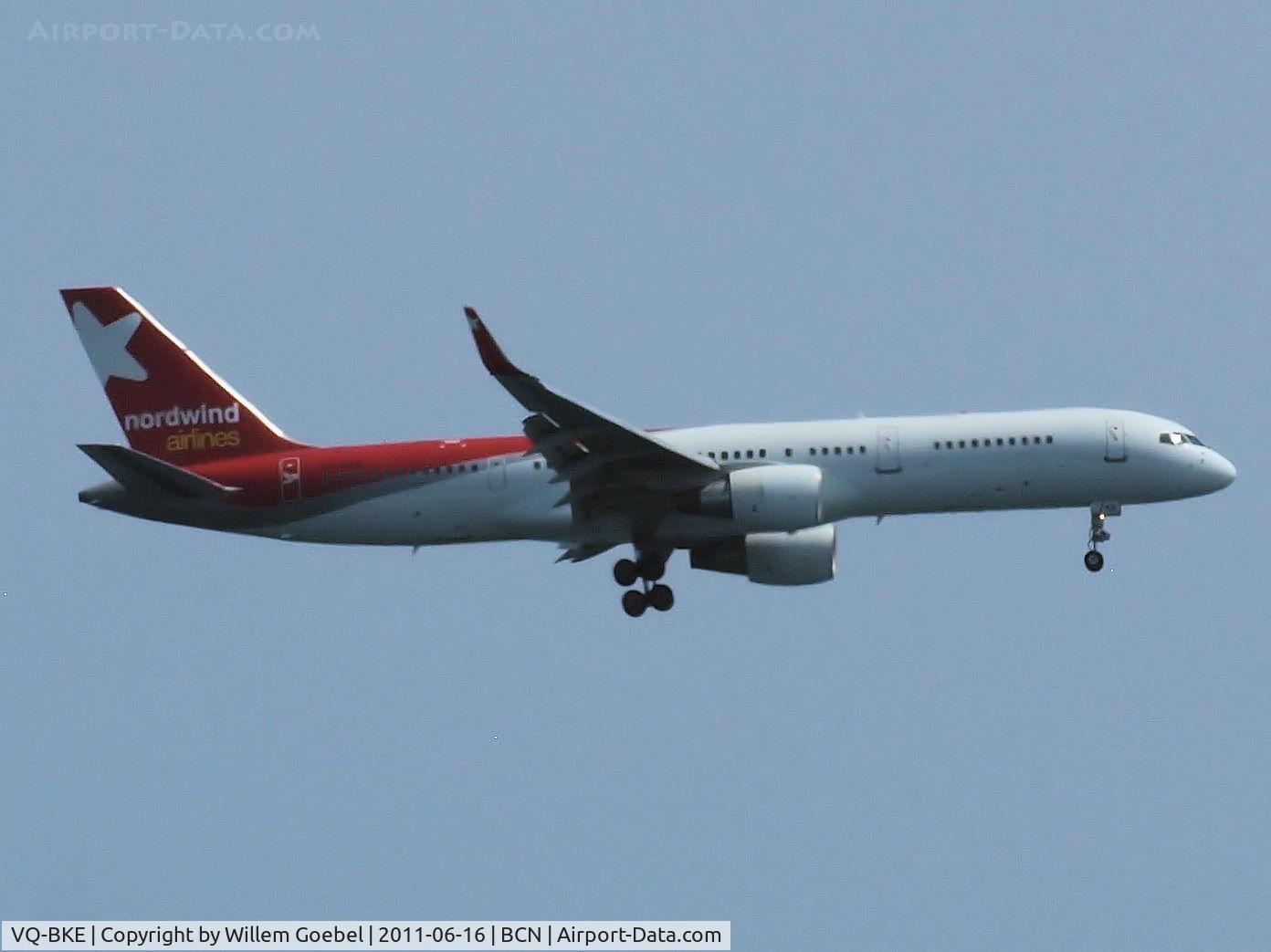 VQ-BKE, 1998 Boeing 757-231 C/N 28484, Prepare for landing on Barcelona Airport