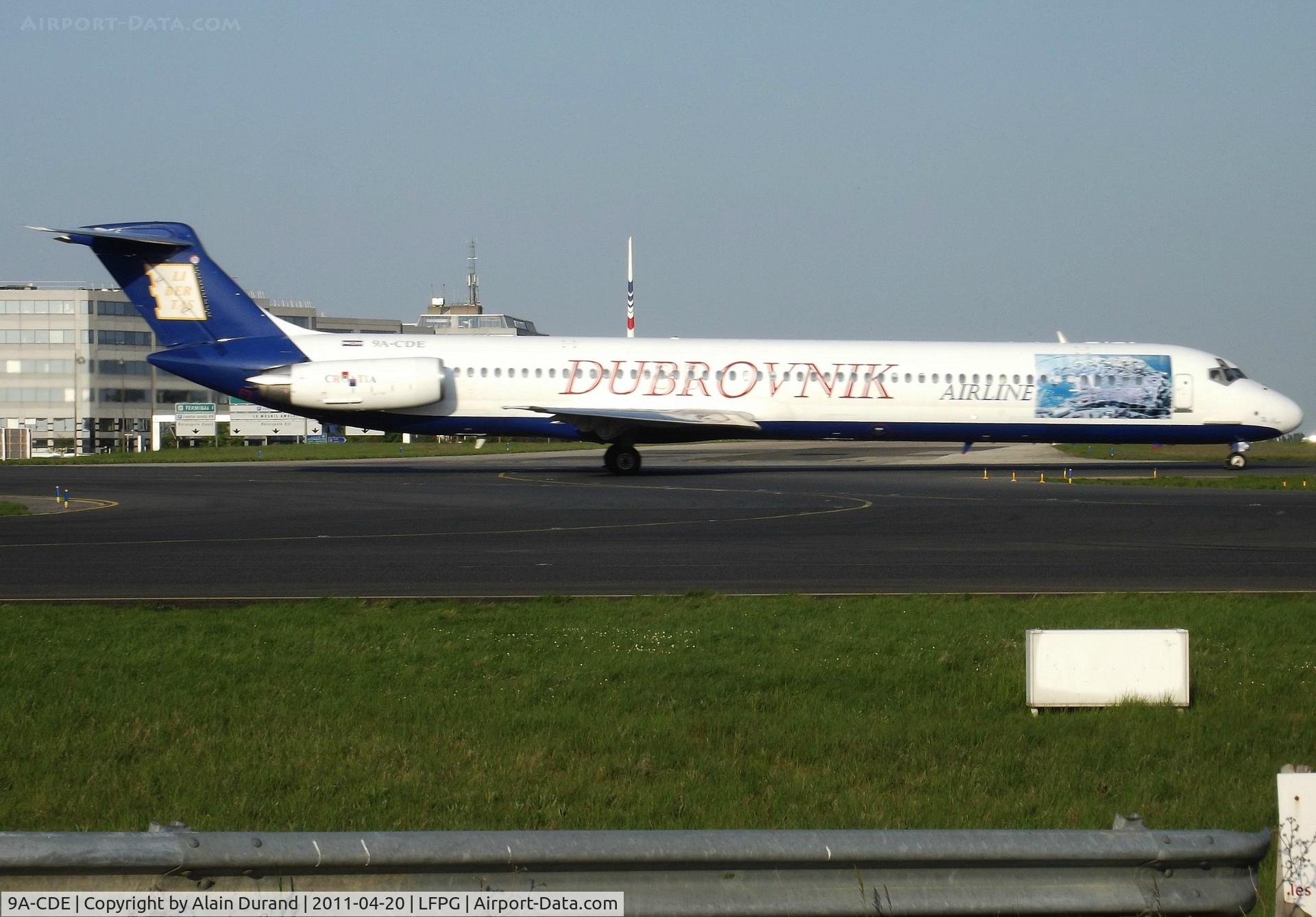 9A-CDE, 1981 McDonnell Douglas MD-82 (DC-9-82) C/N 48066, Now adorned with a scenic picture of her current hometown, c/n 1019 previously served in succession Air Cal, New York Air, Frontier mk1, Continental Airlines, Bouraq Indonesia and Star Air also of Indonesia before her move to Croatia