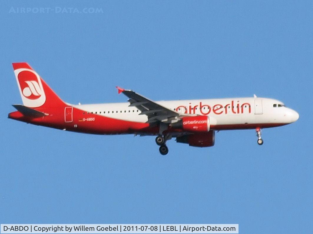 D-ABDO, 2007 Airbus A320-214 C/N 3055, Prepare for landing on Barcelona Airport