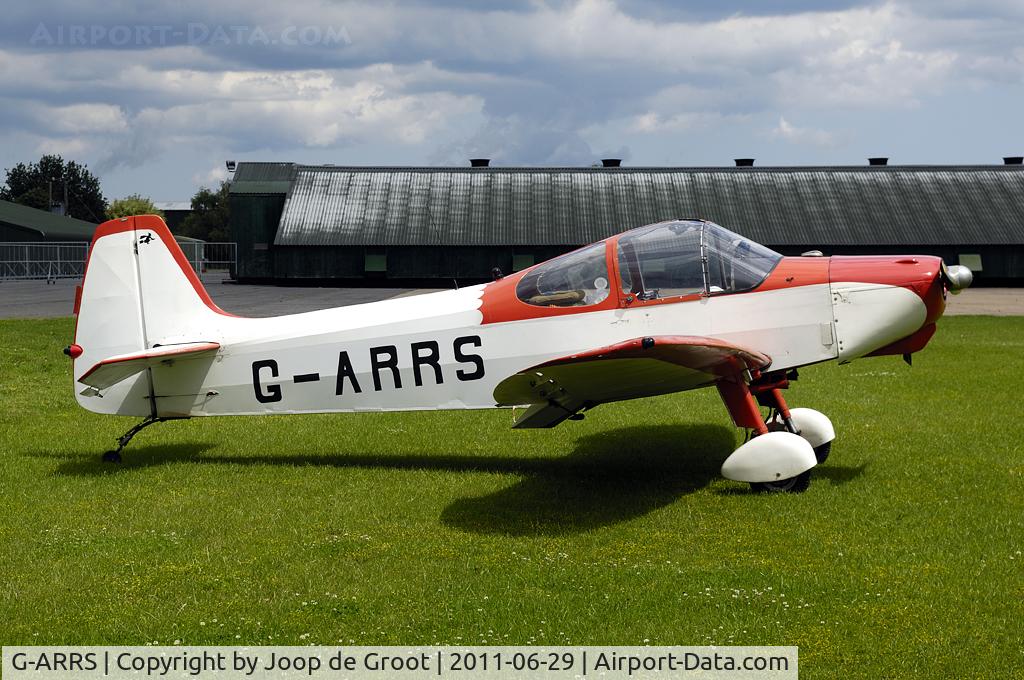 G-ARRS, 1958 Piel CP-301A Emeraude C/N 226, parked on the grass strip behind the East Kirkby museum