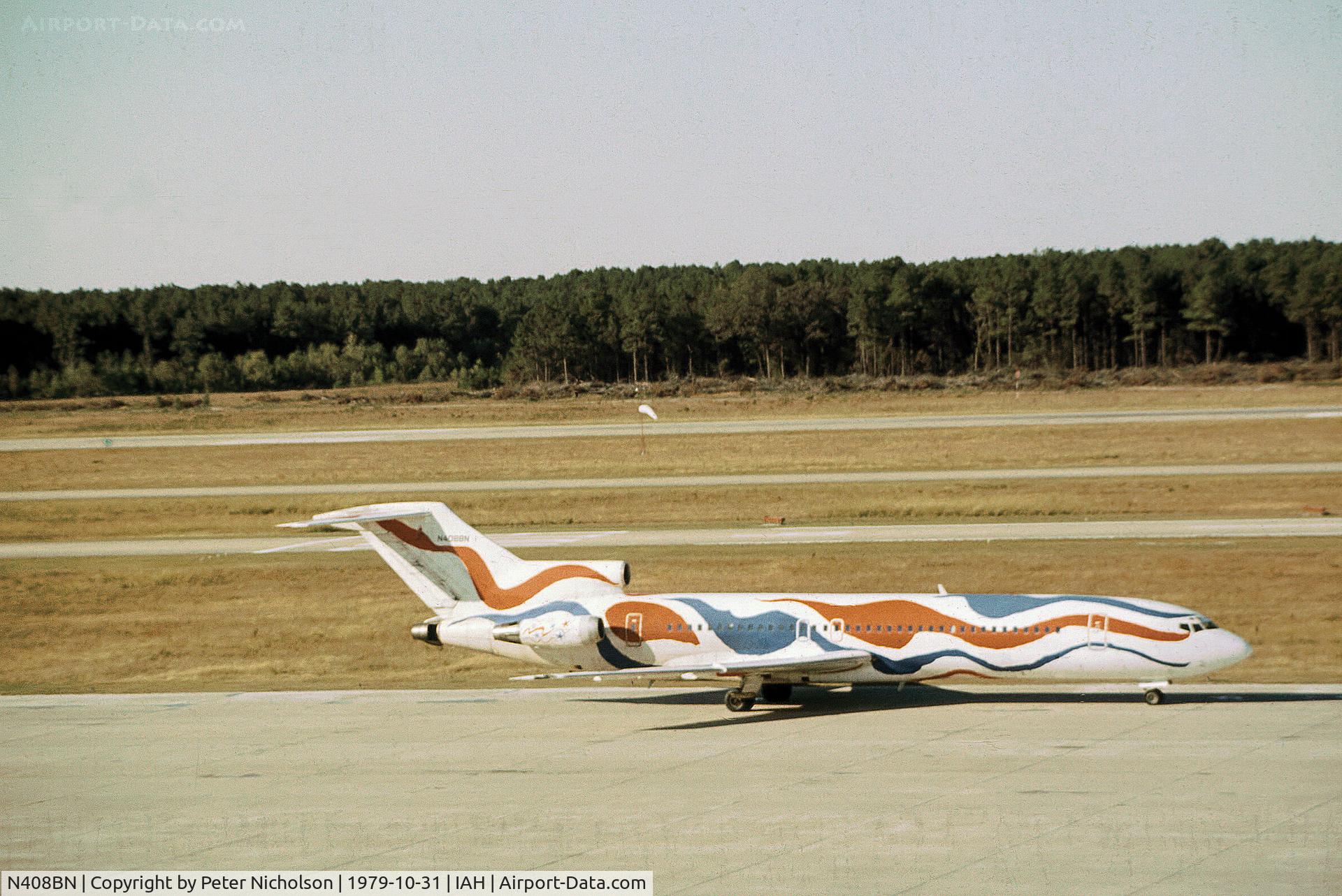 N408BN, 1968 Boeing 727-291 C/N 19993, Boeing 727-291 of Braniff Airways as seen at Houston International in October 1979