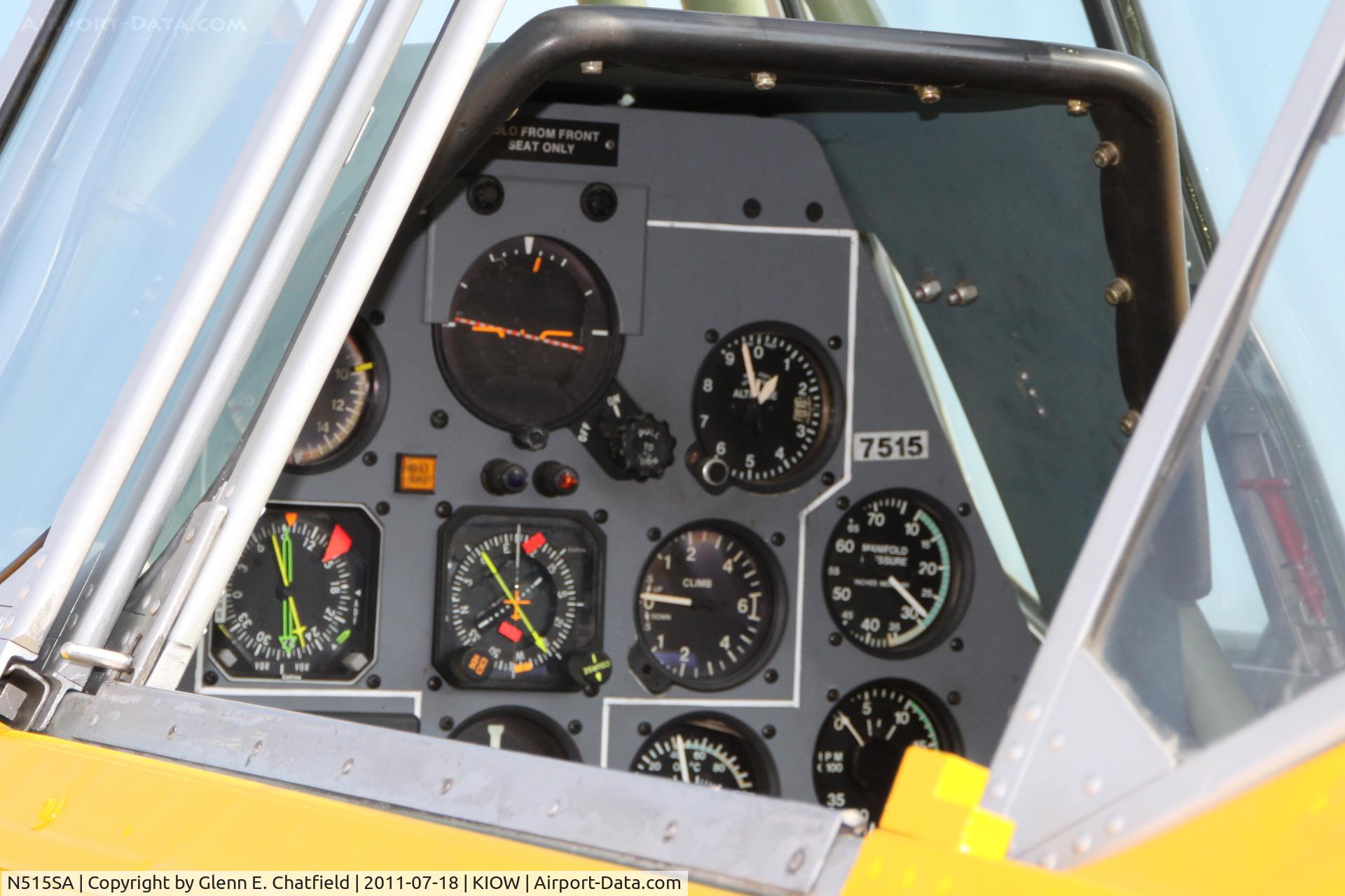 N515SA, 1943 North American AT-6D C/N 8814953, Panel of the rear cockpit.