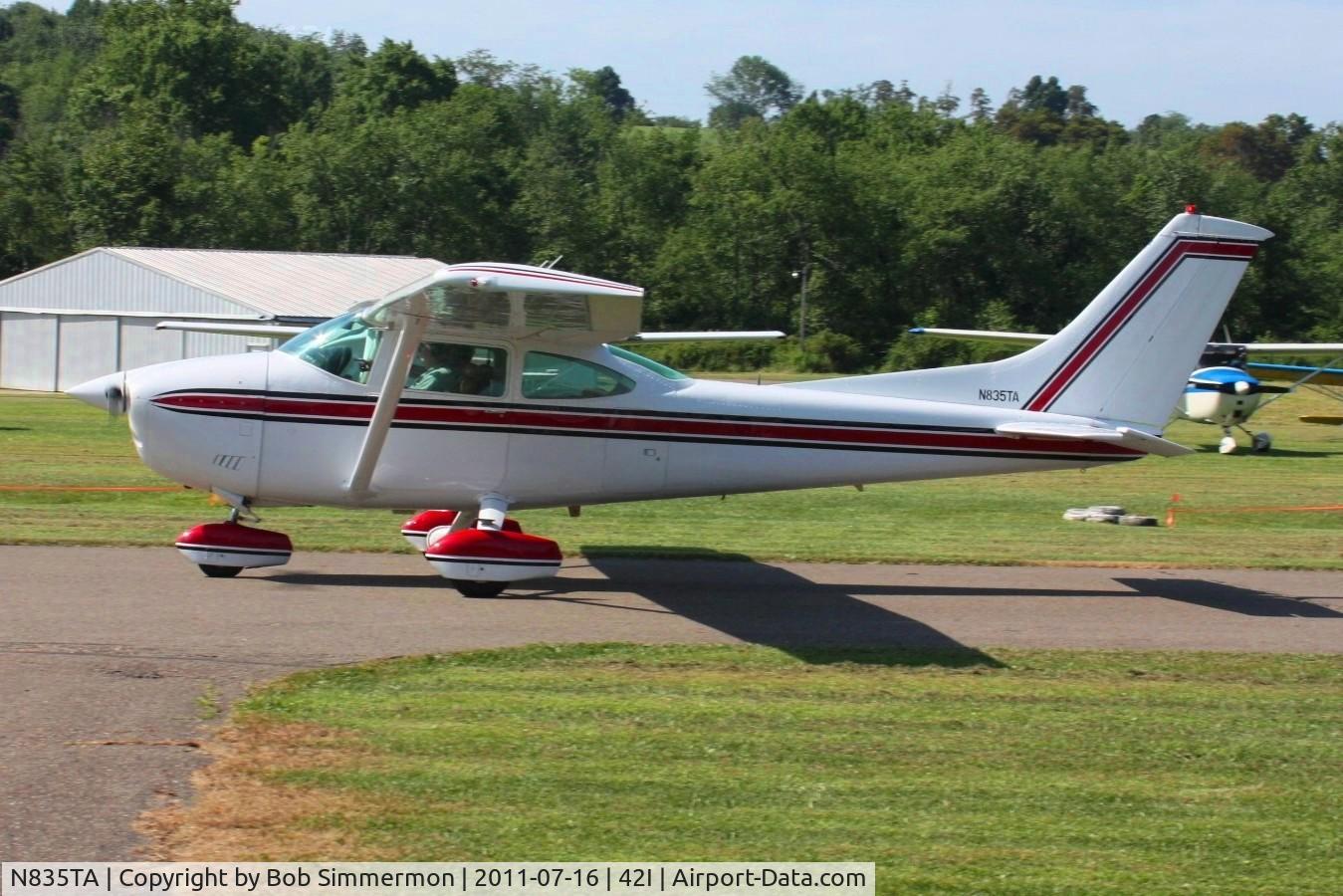 N835TA, 1976 Cessna 182P Skylane C/N 18265019, Arriving at the EAA fly-in at Parr Field - Zanesville, Ohio