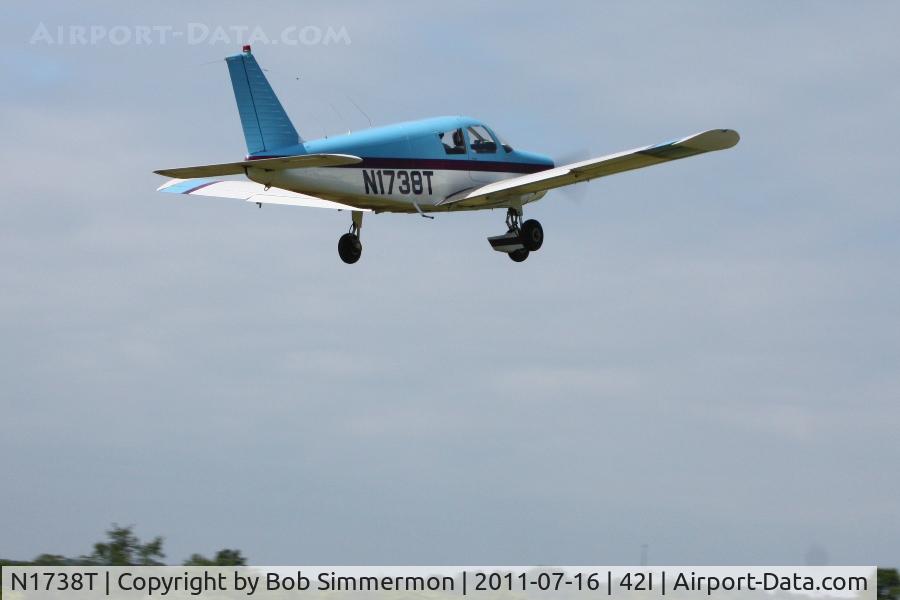 N1738T, 1970 Piper PA-28-140 C/N 28-7125055, Departing the EAA fly-in at Parr Field - Zanesville, Ohio
