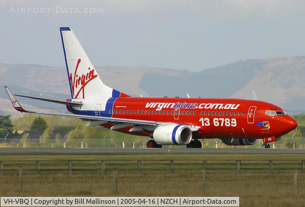 VH-VBQ, 2001 Boeing 737-7BX C/N 30744, ready to line up at Alpha 7 on r/w 02