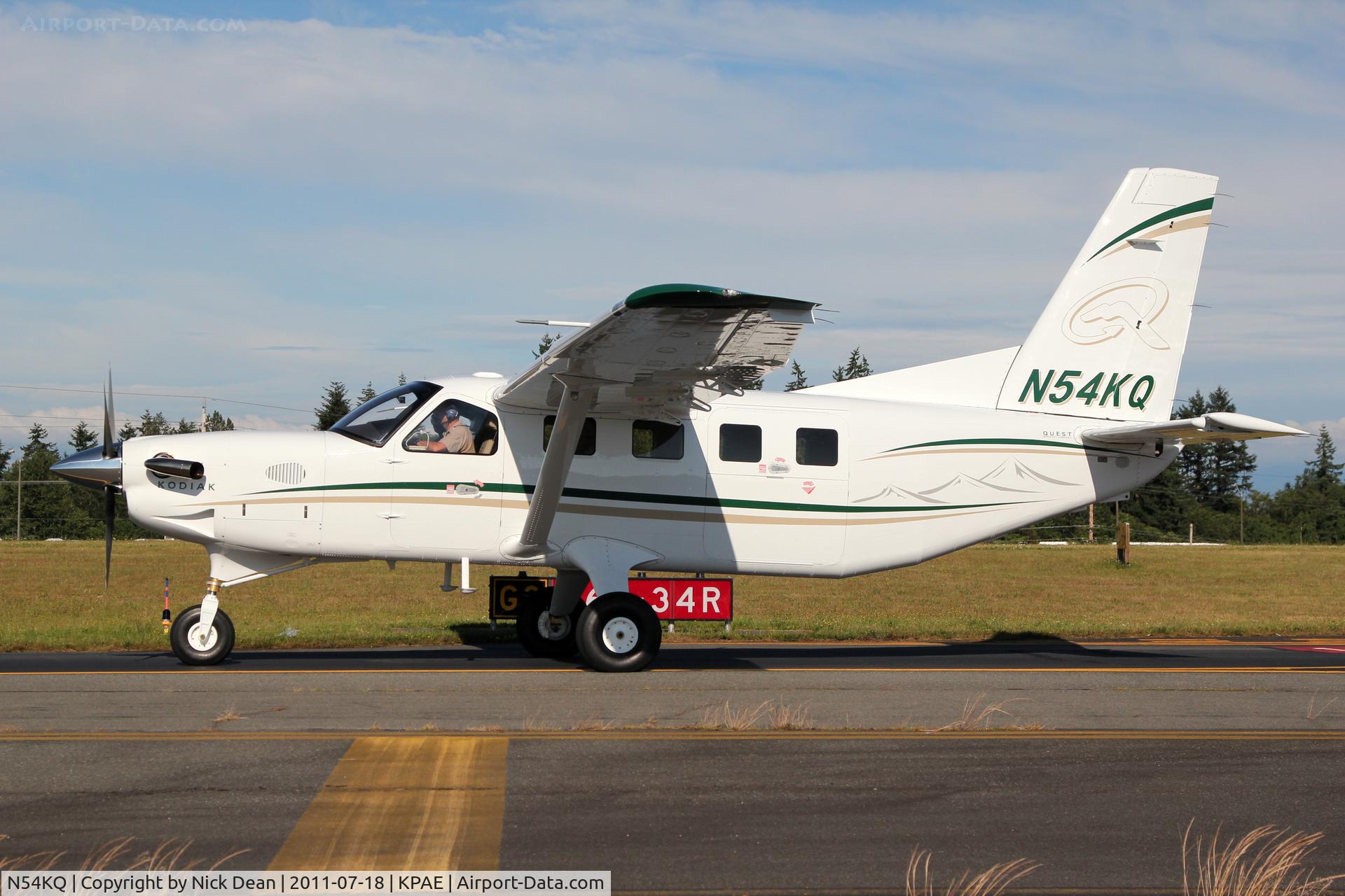 N54KQ, 2011 Quest Kodiak 100 C/N 100-0054, KPAE/PAE Fresh from paint at Sunquest Air Specialties our paint shop here at Paine Field.