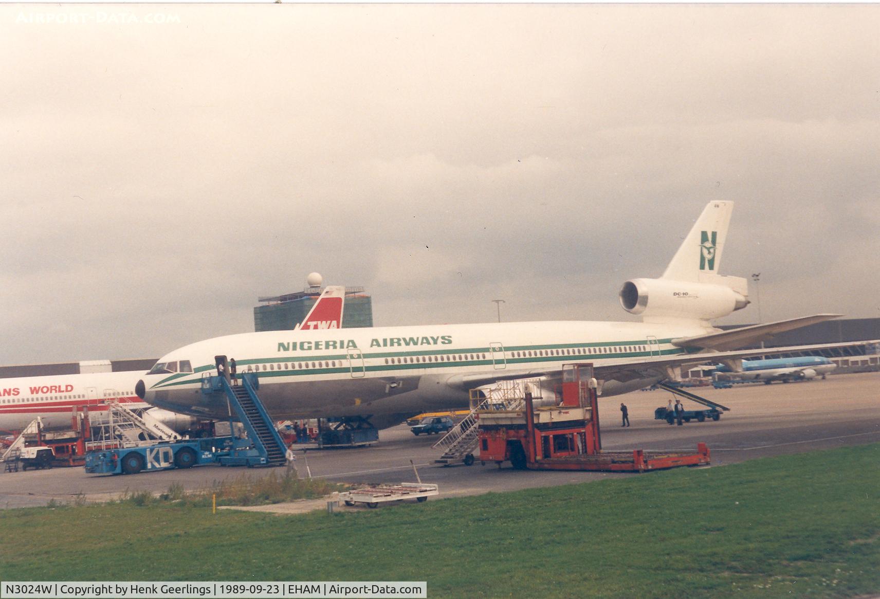 N3024W, 1988 McDonnell Douglas DC-10-30 C/N 48318, Nigeria Airways DC-10 at Schiphol Cargo Area.
