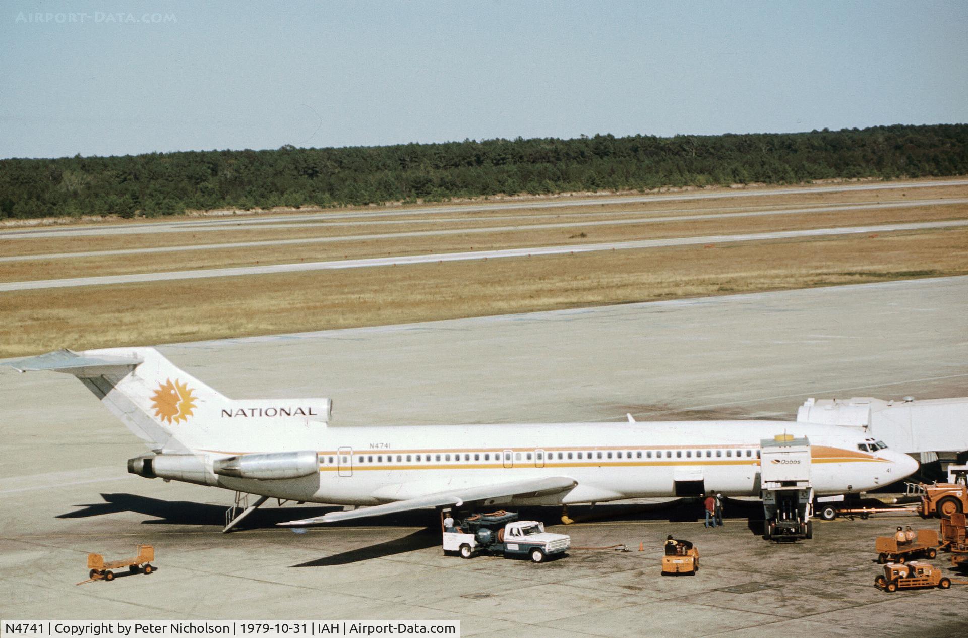 N4741, 1968 Boeing 727-235 C/N 19461, Boeing 727-235 of National Airlines at the terminal at Houston International in October 1979.
