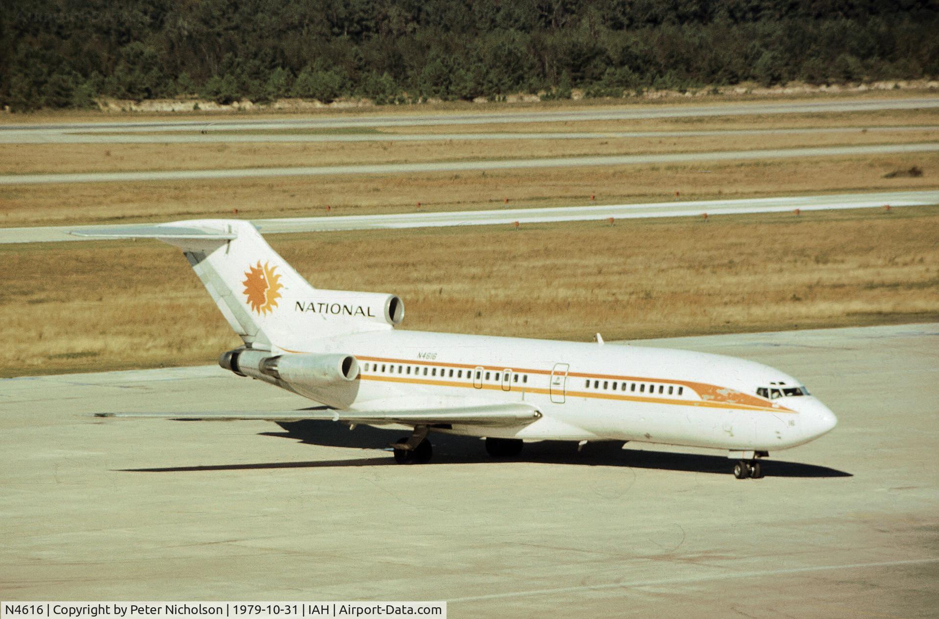 N4616, 1965 Boeing 727-35 C/N 18817, Boeing 727-35 of National Airlines arriving at Housotn International in October 1979.