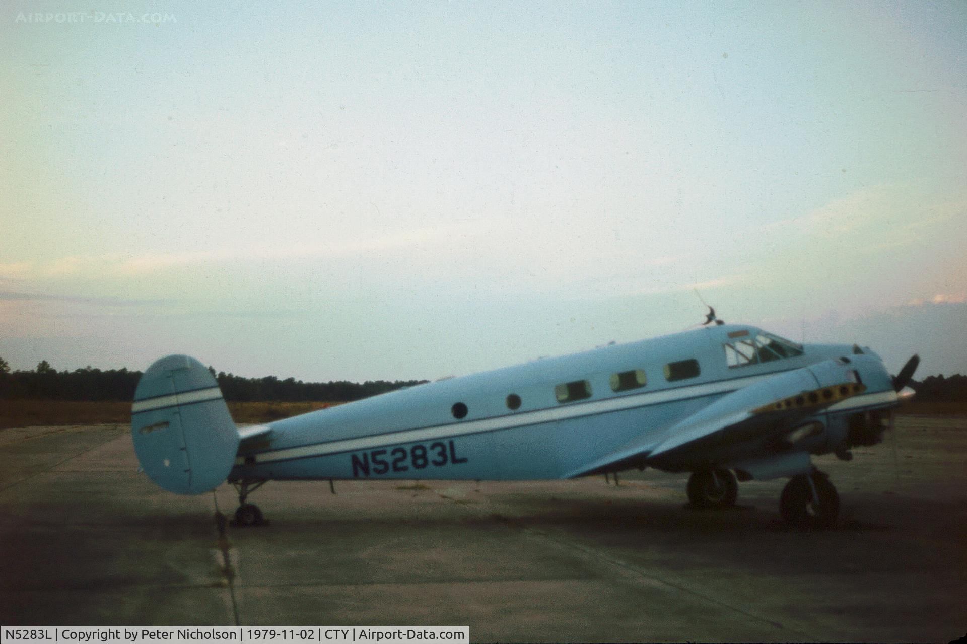N5283L, 1951 Beech C-45G Expeditor C/N AF-147, Beech C-45G as seen at Cross City in November 1979.