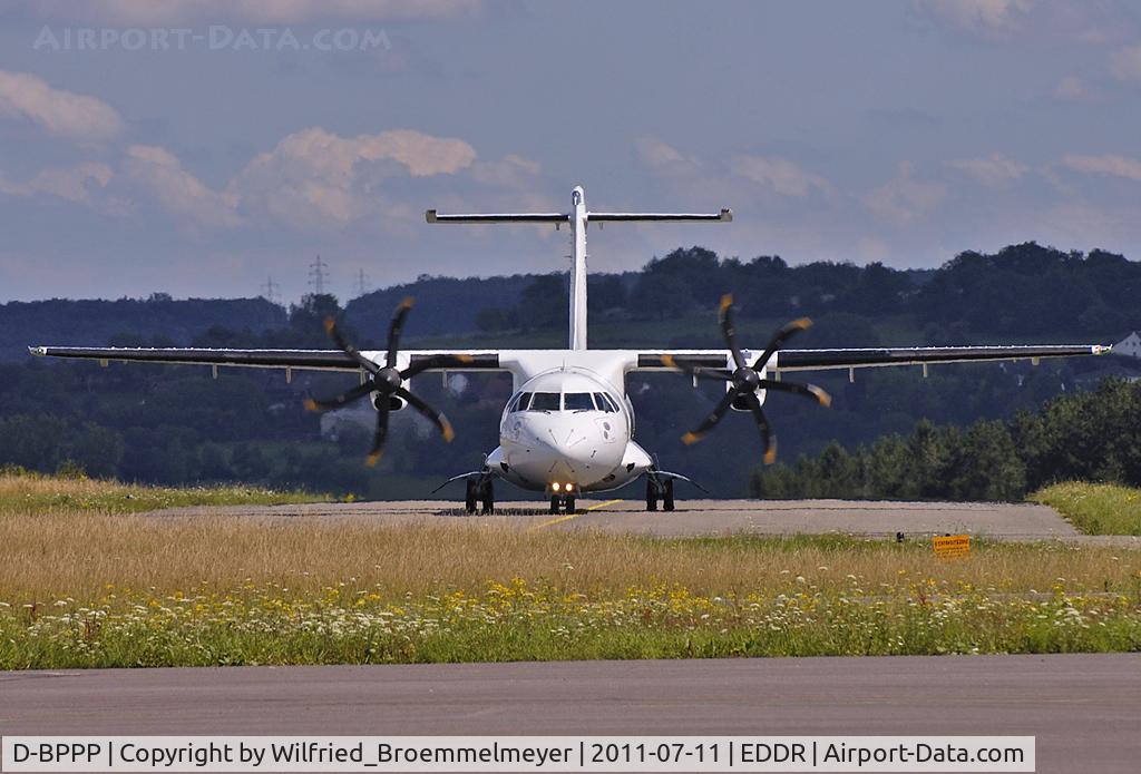 D-BPPP, 1999 ATR 42-500 C/N 581, Taxiing in after Ferry-Flight from Lelystad, NL.
The aircraft was painted in white colors at QAPS.