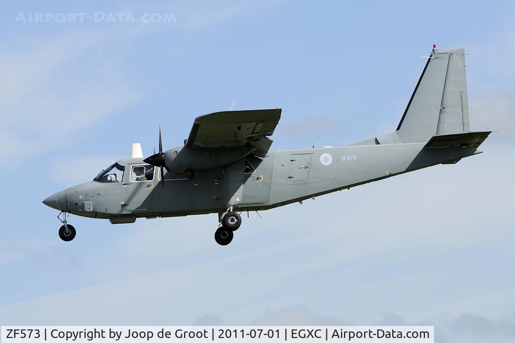 ZF573, Britten-Norman Islander CC.2A C/N 2034, Northolt Station Flight Islander coming is as diversion from nearby Waddington