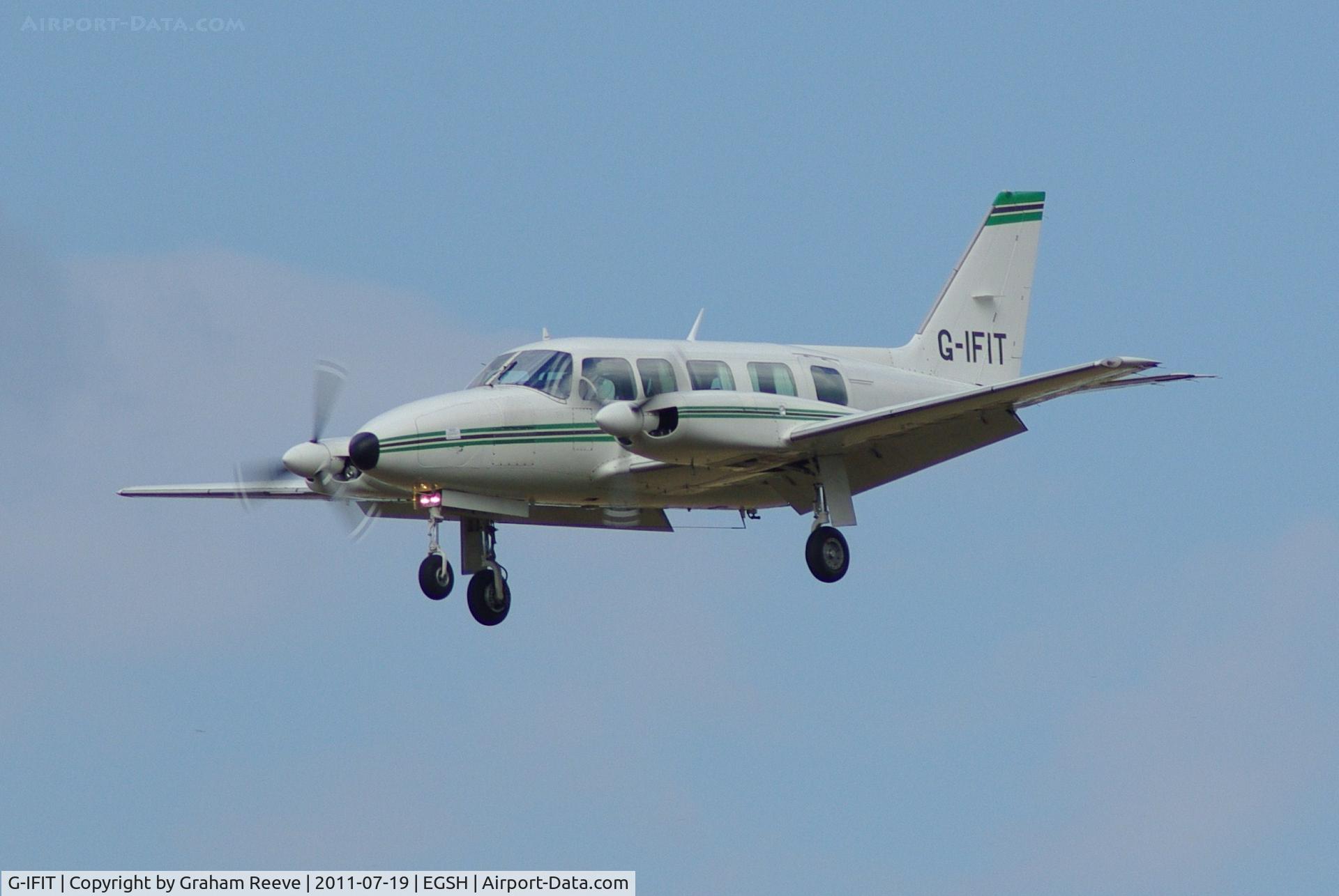 G-IFIT, 1980 Piper PA-31-350 Chieftain C/N 31-8052078, About to land.