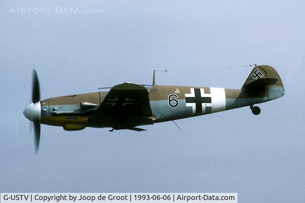 G-USTV, 1942 Messerschmitt Bf-109G-2/Trop C/N 10639, Great to see the Bf-109 fly! Now preserved in the RAF Museum Hendon.