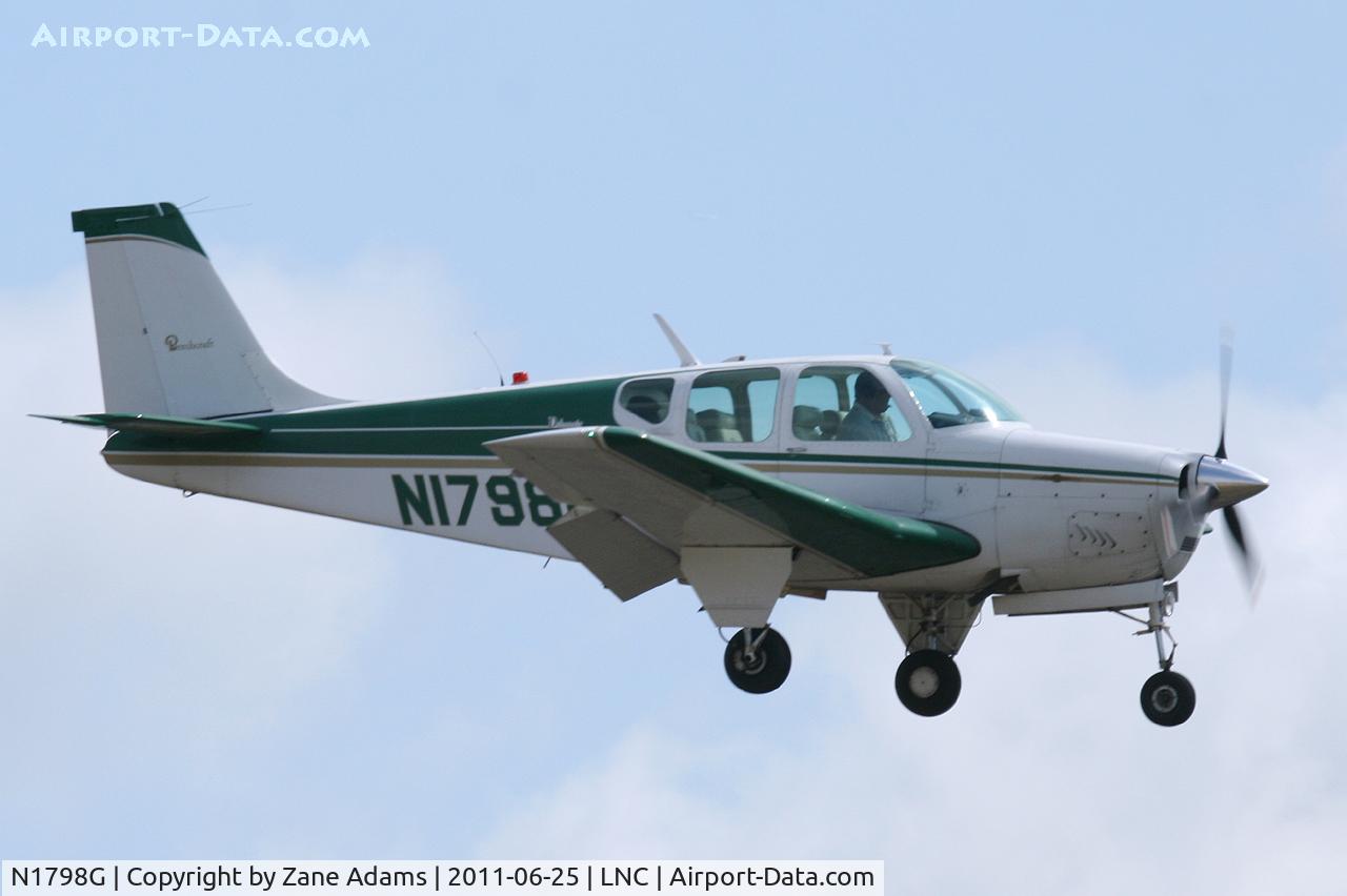 N1798G, 1962 Beech 35-B33 Debonair C/N CD-512, Landing at the Lancaster Airport Open House
