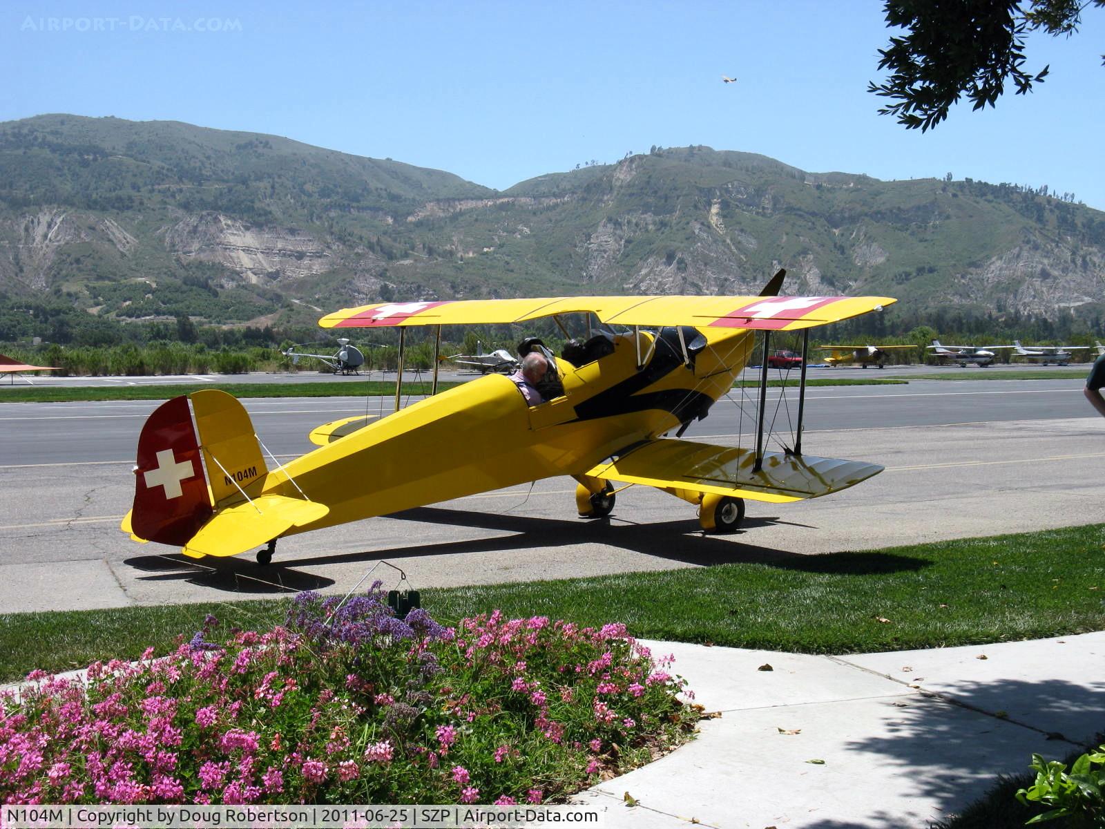 N104M, 2002 SSH T-131PA Jungmann C/N 157, 1992 Galpin BUCKER JUNGMANN AERO Z 131, Lycoming IO-360-A&C 200 Hp conversion, at the 2011 Bucker National Fly-In