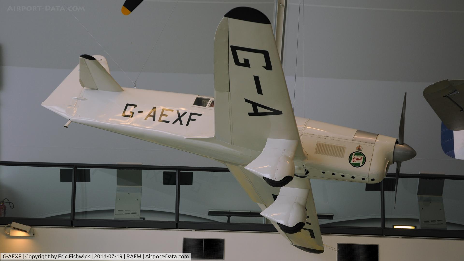 G-AEXF, Percival E-2H Mew Gull (replica) C/N Not found G-AEXF, G-AEXF (replica) at the RAF Museum, Hendon, London.