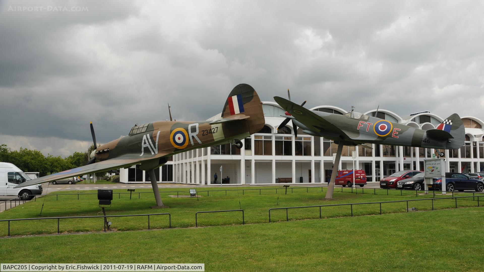 BAPC205, Hawker Hurricane Replica C/N BAPC.205, BAPC.205 Gate Guardians at the RAF Museum, Hendon, London.