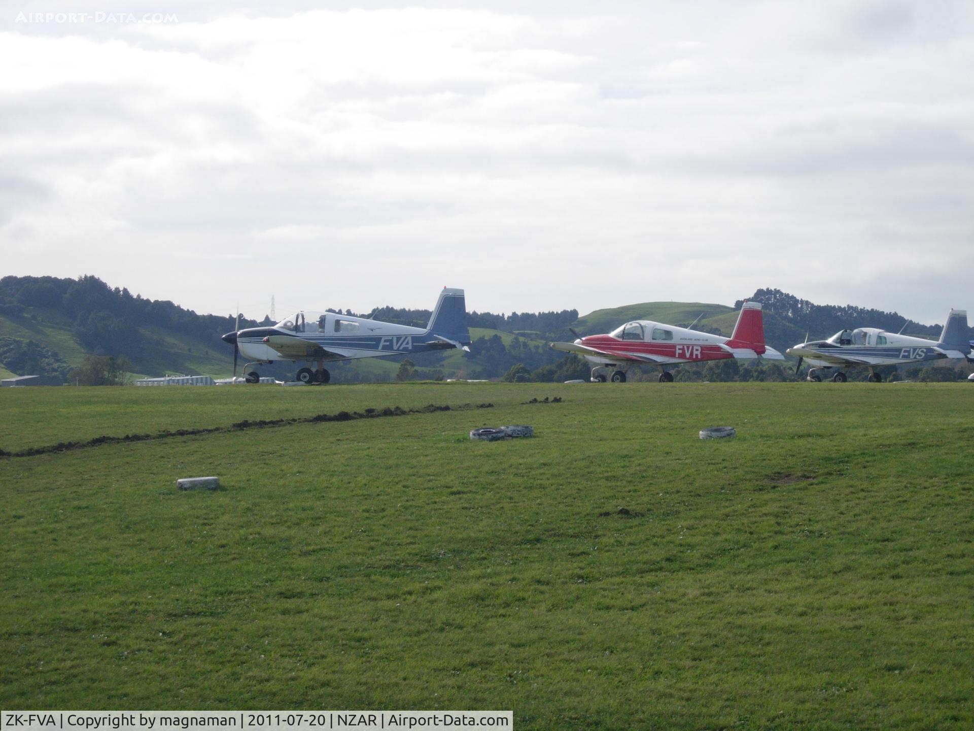 ZK-FVA, Grumman American AA-1C Lynx C/N AA1C-0021, Three for price of one - FVR and FVS in background