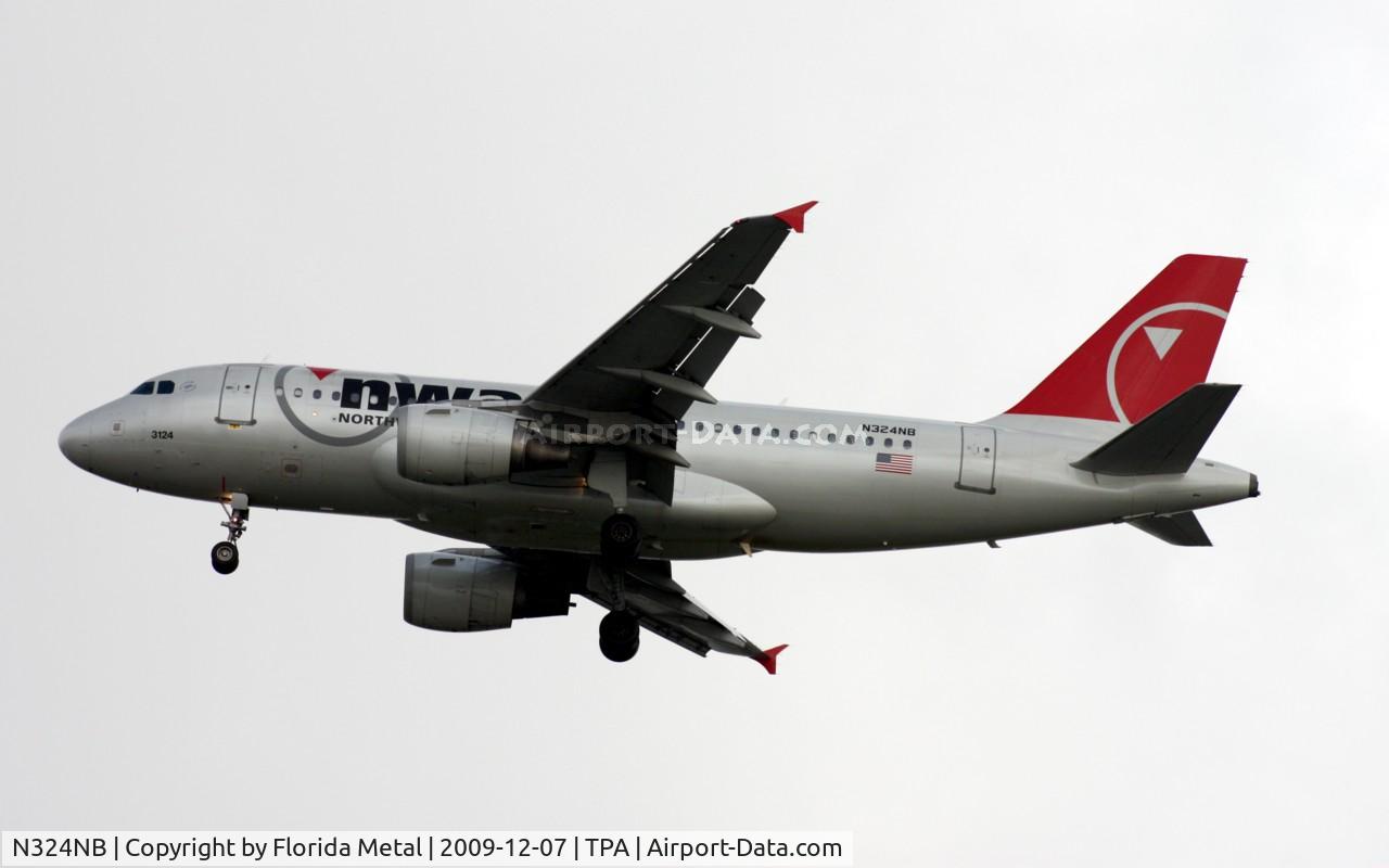 N324NB, 2001 Airbus A319-114 C/N 1456, Northwest A319