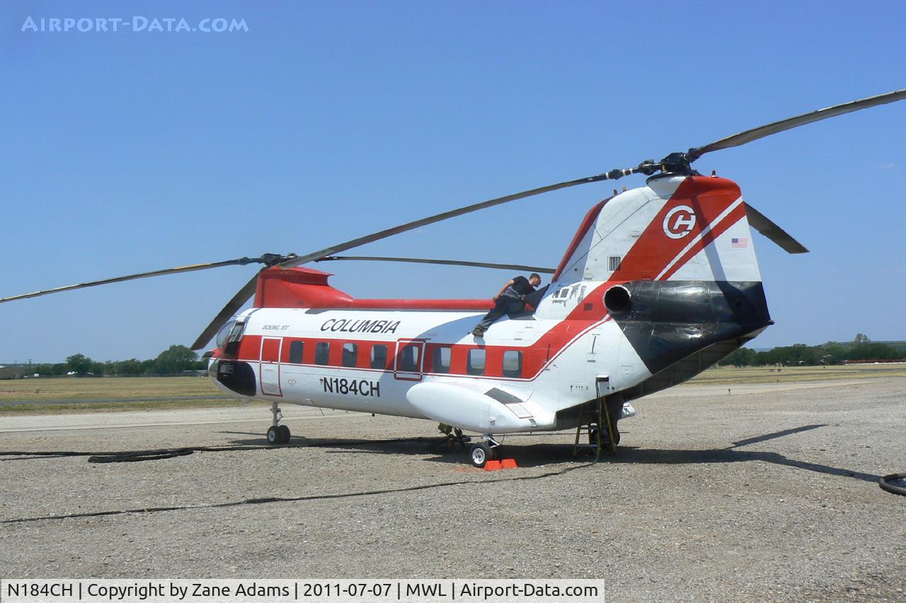 N184CH, 1962 Boeing Vertol (Kawasaki) KV107-11 C/N 4001, Type 1 firefighting helicopter at Mineral Wells, TX