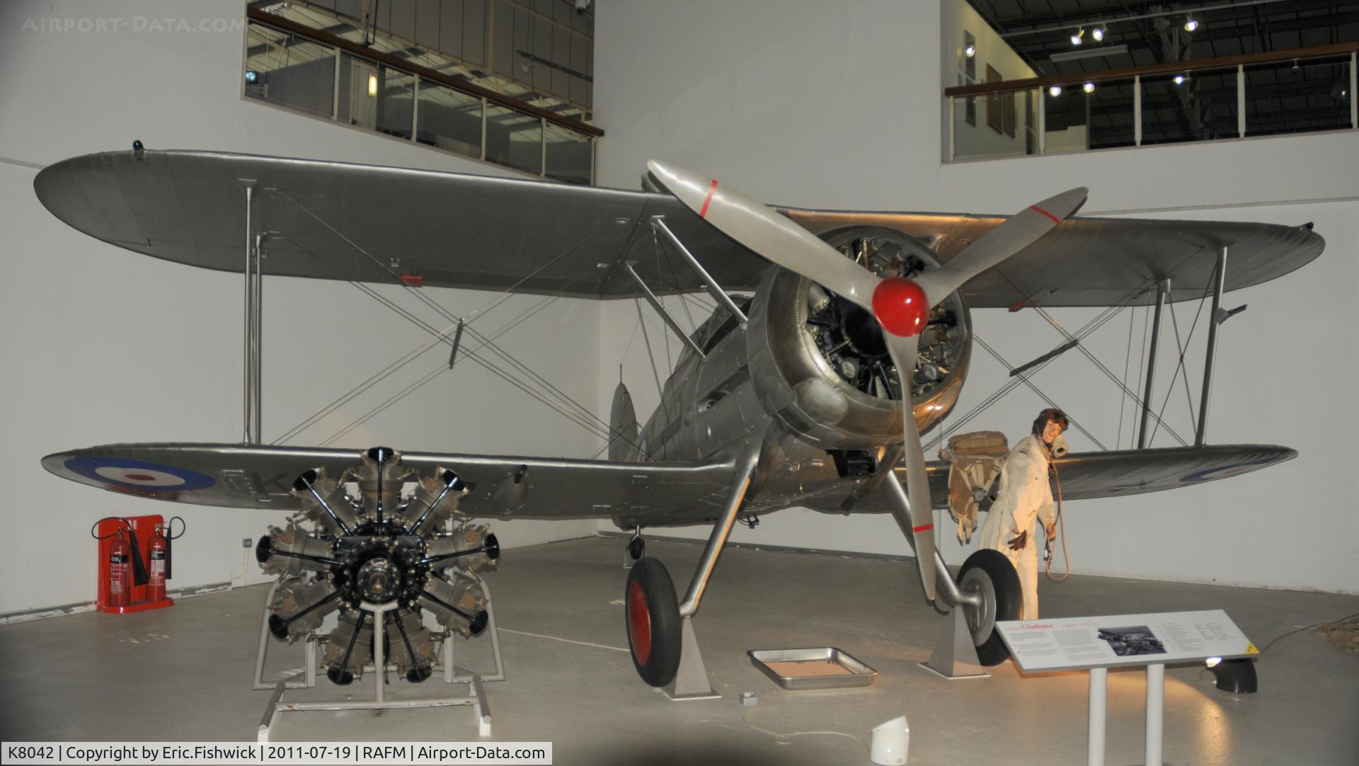 K8042, Gloster Gladiator Mk1 C/N Not found K8042, K8042 at the RAF Museum, Hendon, London.