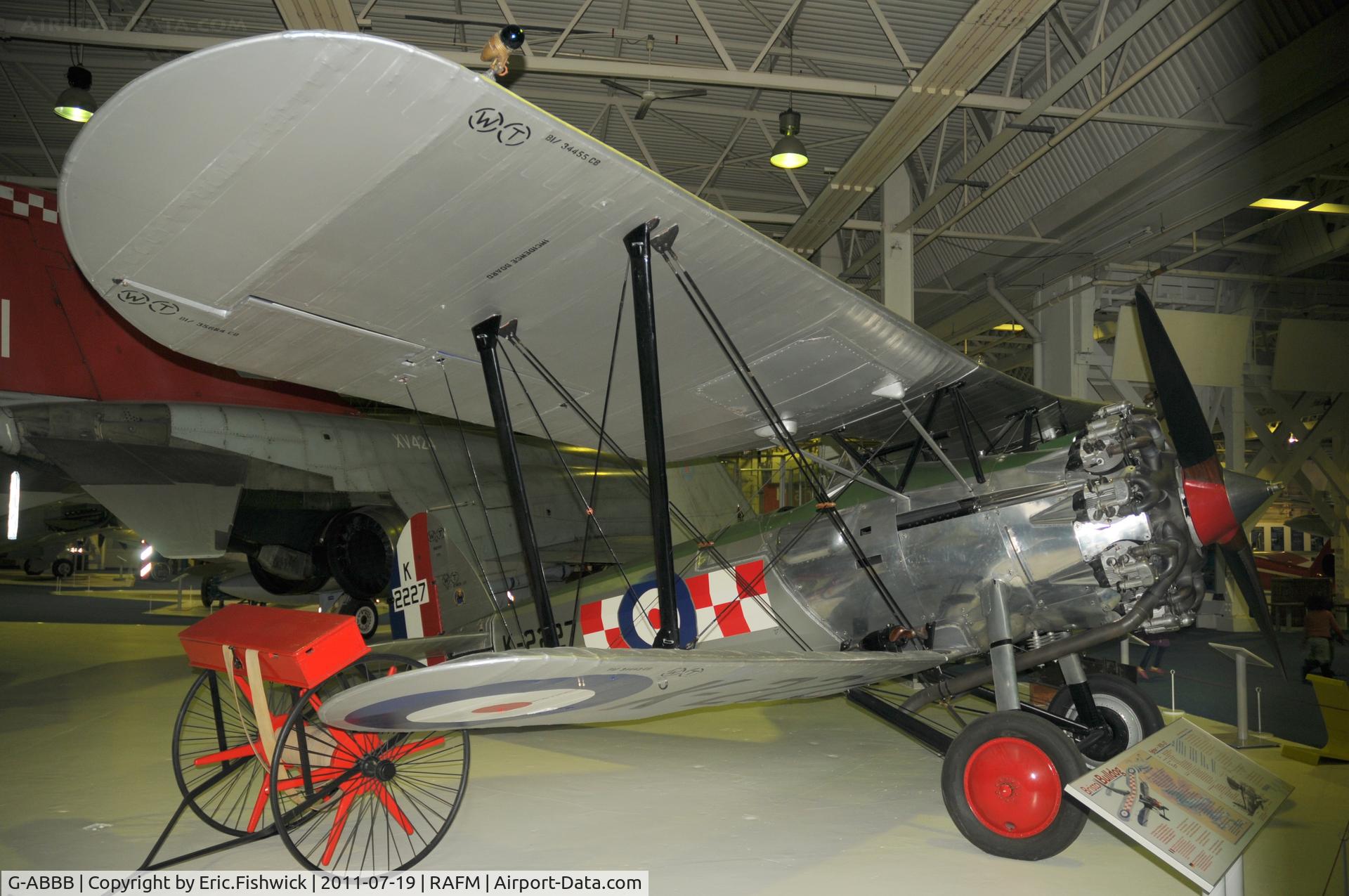 G-ABBB, Bristol 105 Bulldog Mk.2A C/N 7446, K2227 at the RAF Museum, Hendon, London.