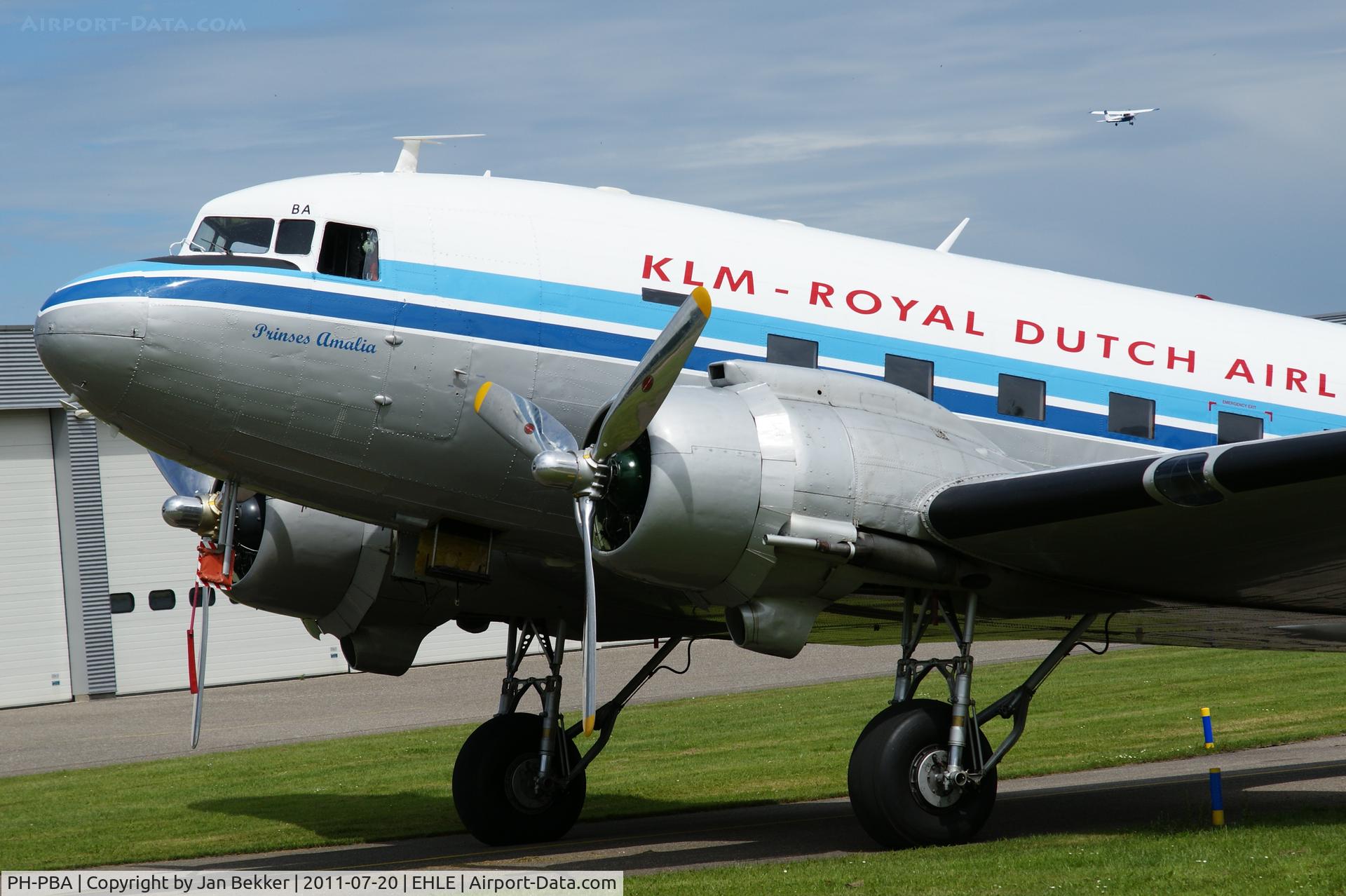 PH-PBA, 1943 Douglas DC-3C-S1C3G (C-47A-75-DL) C/N 19434, In front of its hangar at Lelystad Airport.