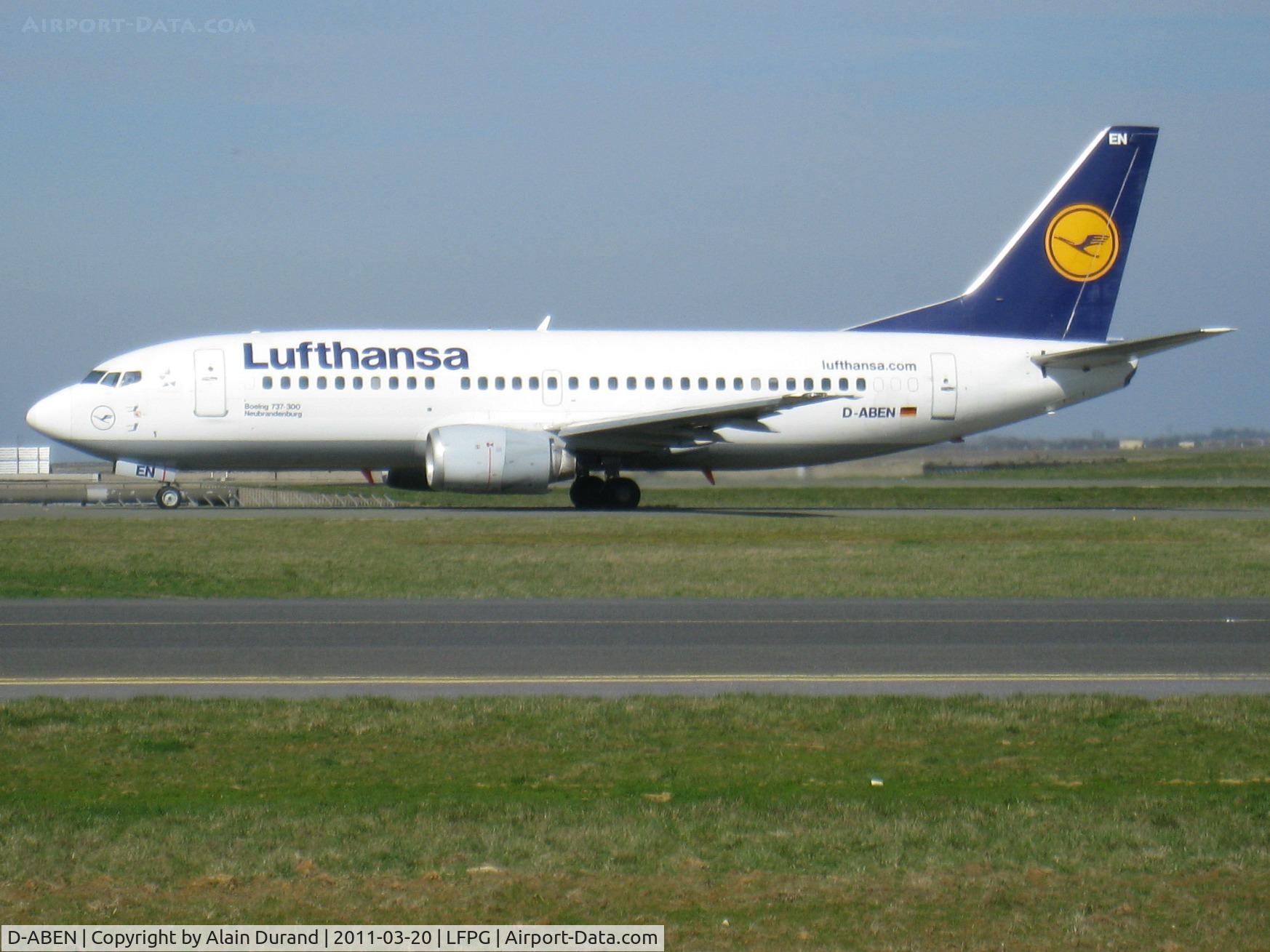D-ABEN, 1991 Boeing 737-330 C/N 26428, Resurecting a registration allocated to one of the 25 original 737-130s, c/n 2196 was taken up in 1991