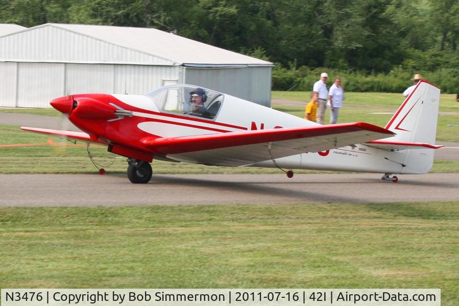 N3476, 1968 Sportavia-Putzer Fournier RF-4D C/N 4116, Departing the EAA fly-in at Zanesville, Ohio