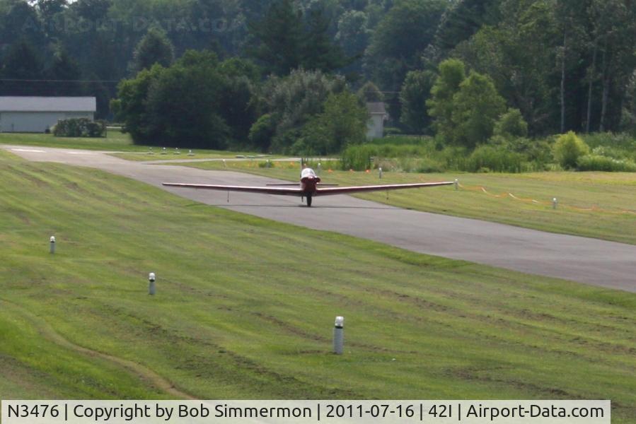 N3476, 1968 Sportavia-Putzer Fournier RF-4D C/N 4116, Departing the EAA fly-in at Zanesville, Ohio