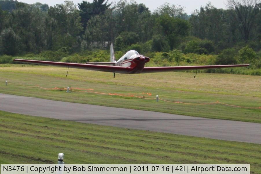 N3476, 1968 Sportavia-Putzer Fournier RF-4D C/N 4116, Departing the EAA fly-in at Zanesville, Ohio