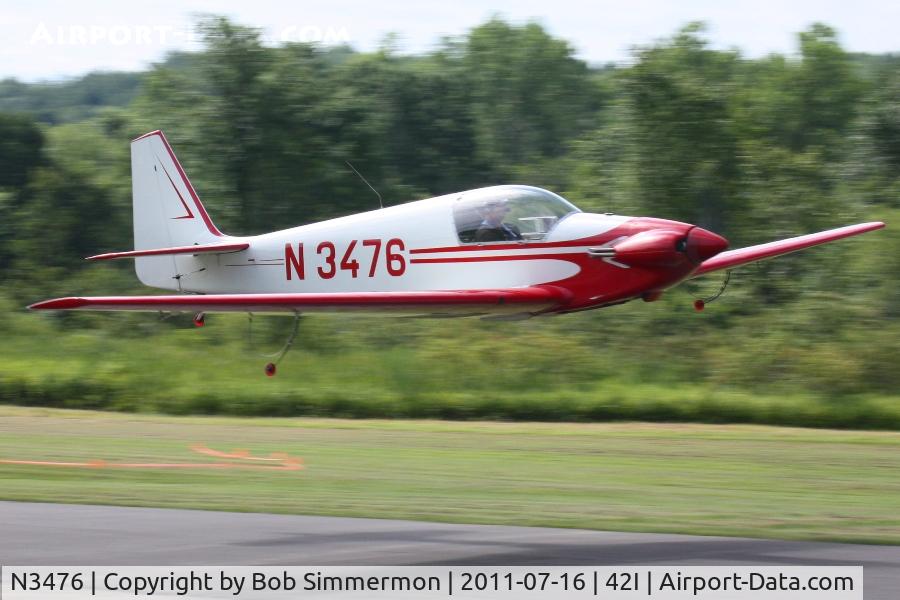 N3476, 1968 Sportavia-Putzer Fournier RF-4D C/N 4116, Departing the EAA fly-in at Zanesville, Ohio