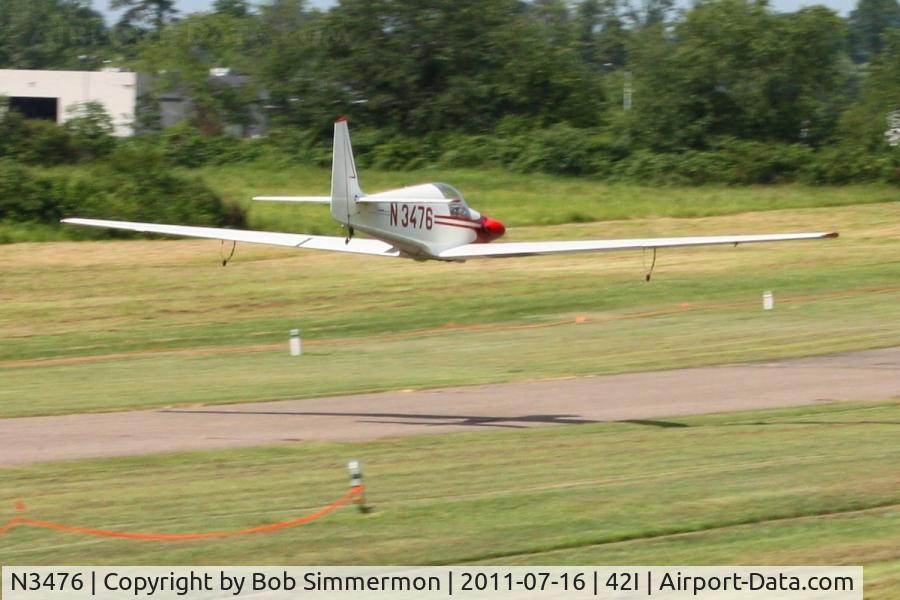 N3476, 1968 Sportavia-Putzer Fournier RF-4D C/N 4116, Low fly-over during the EAA fly-in at Zanesville, Ohio