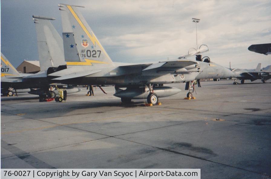 76-0027, 1976 McDonnell Douglas F-15A Eagle C/N 0207/A179, Active aircraft on the flightline at Minot, ND