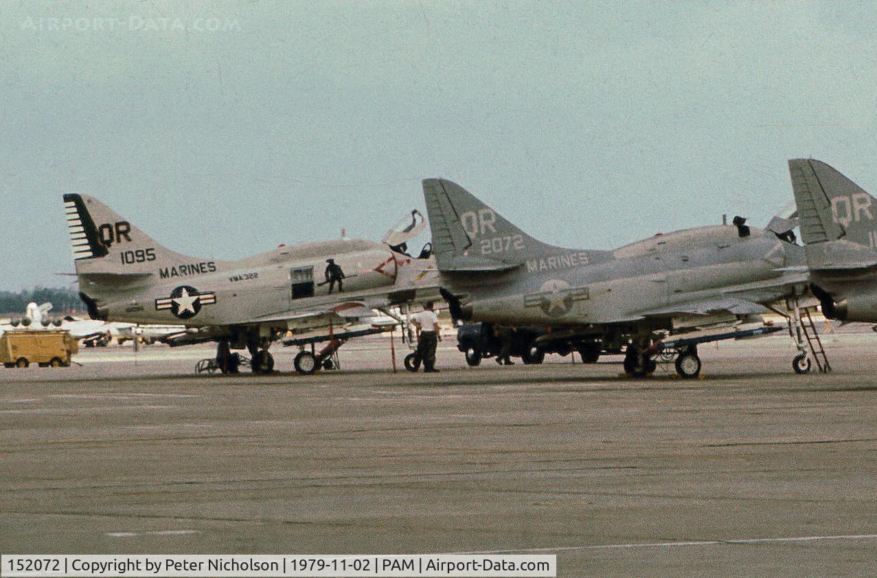 152072, Douglas A-4E Skyhawk C/N 13460, A-4E Skyhawk of Marine Attack Squadron VMA-322 at Tyndall AFB in November 1979.